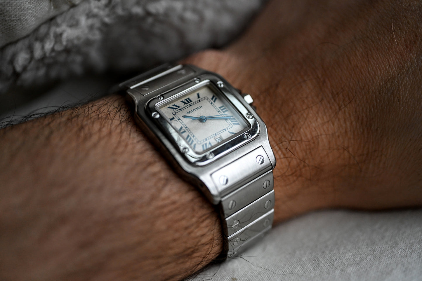 Cartier Santos Galbee wrist shot