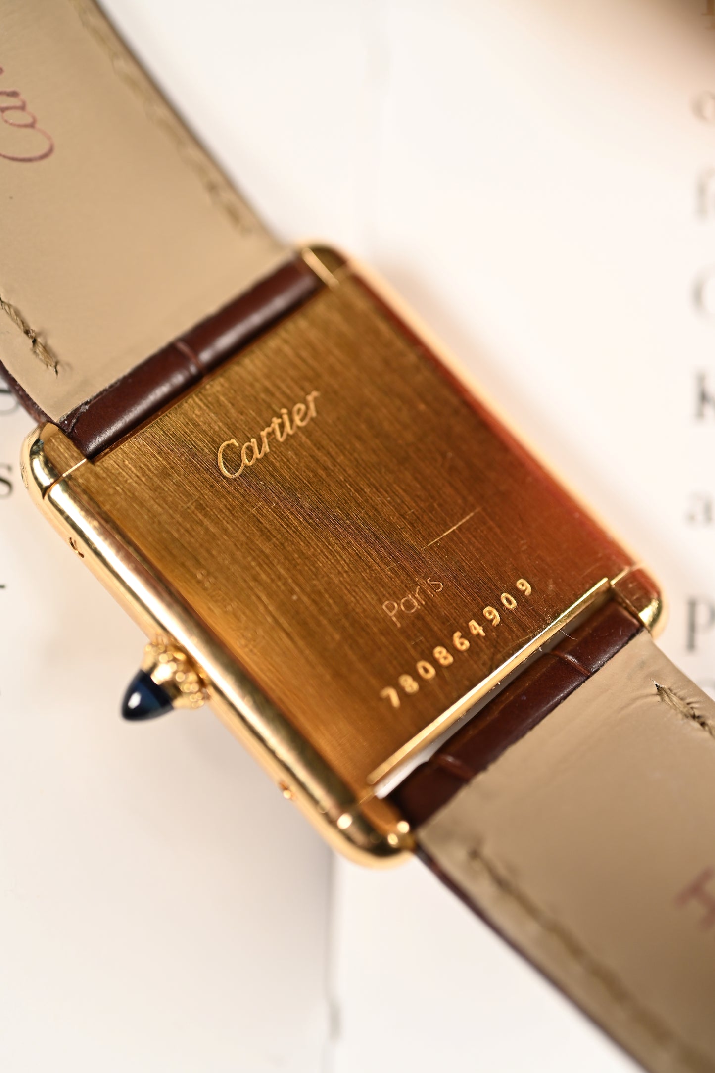Cartier Tank Louis 78086 case back