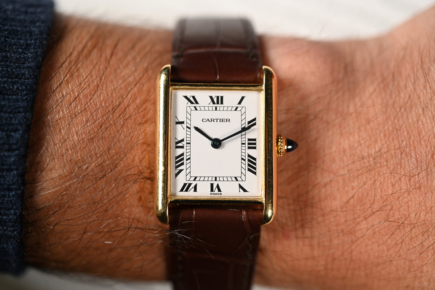 Cartier Tank Louis 78086 on the wrist