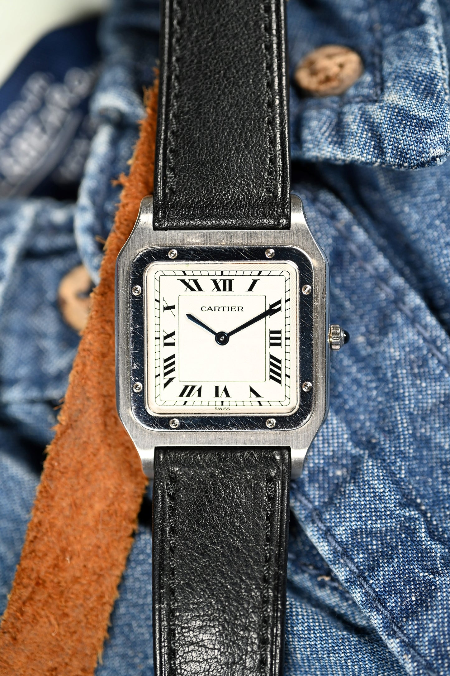 Cartier Santos Dumont Platinum - Extra Plate (Ultra Thin) Pre-CPCP w/ Box & Papers