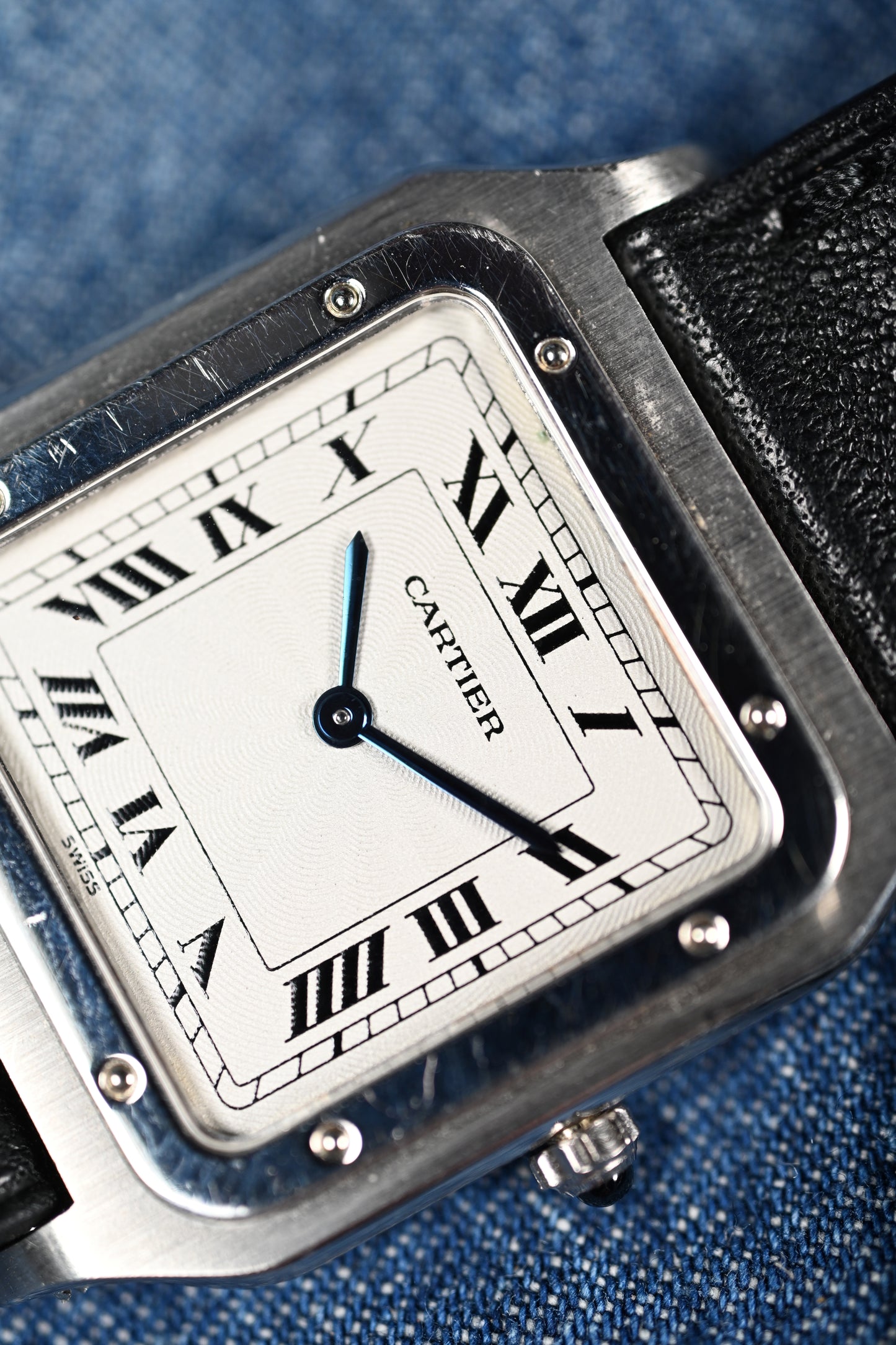 Cartier Santos Dumont Platinum - Extra Plate (Ultra Thin) Pre-CPCP w/ Box & Papers