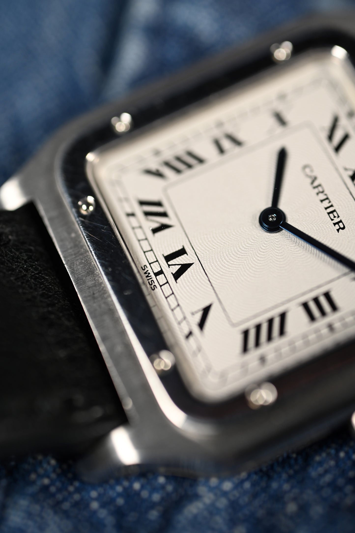 Cartier Santos Dumont Platinum - Extra Plate (Ultra Thin) Pre-CPCP w/ Box & Papers