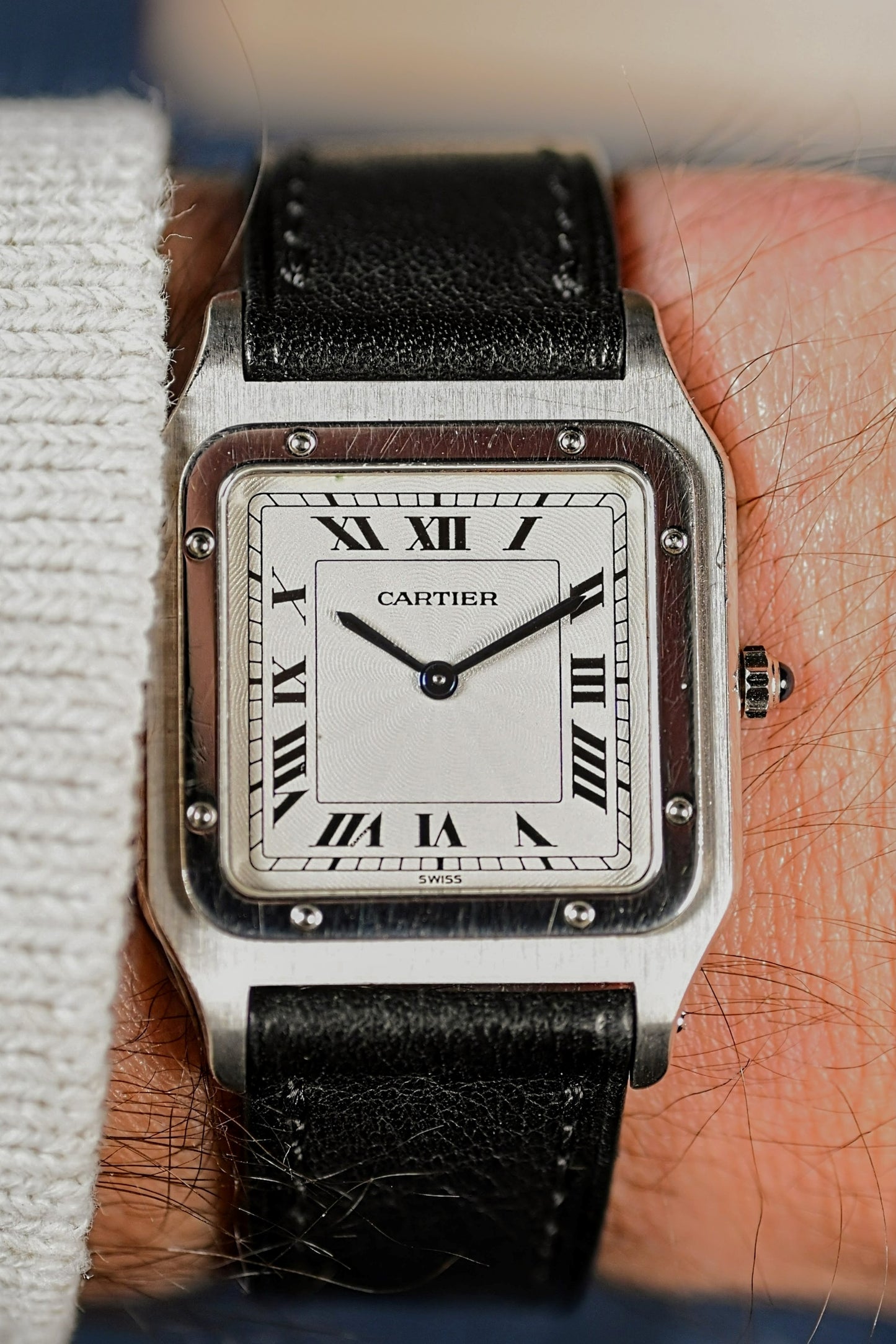 Cartier Santos Dumont Platinum - Extra Plate (Ultra Thin) Pre-CPCP w/ Box & Papers