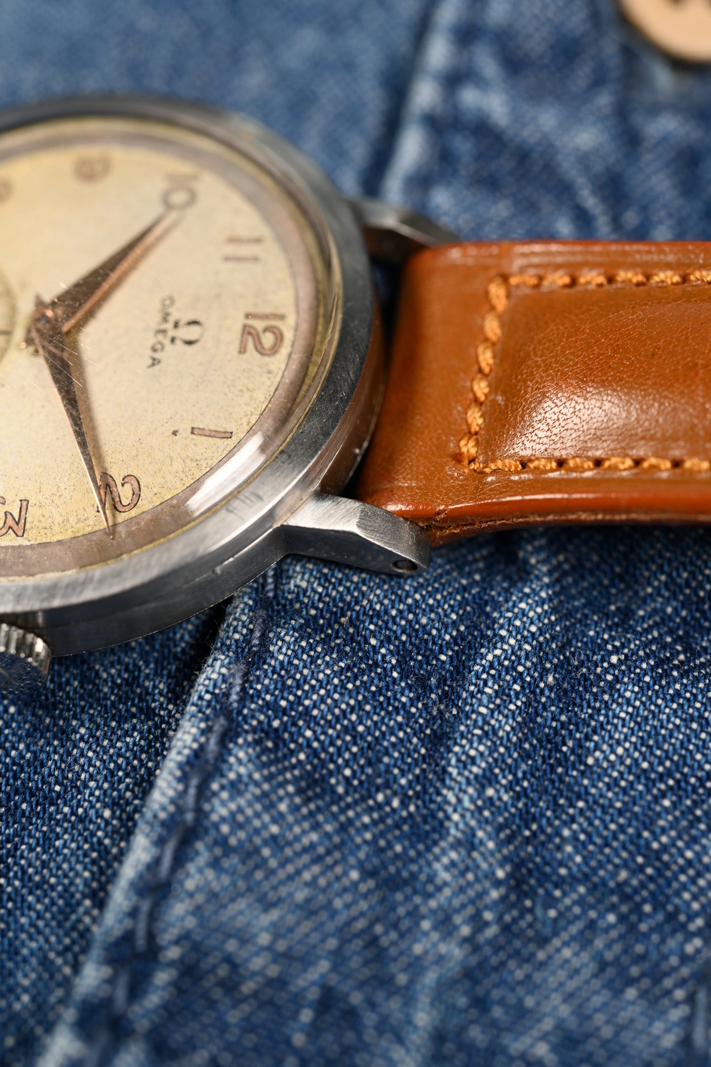 Omega 2180 - Salmon "Sector" dial w/ unpolished case.