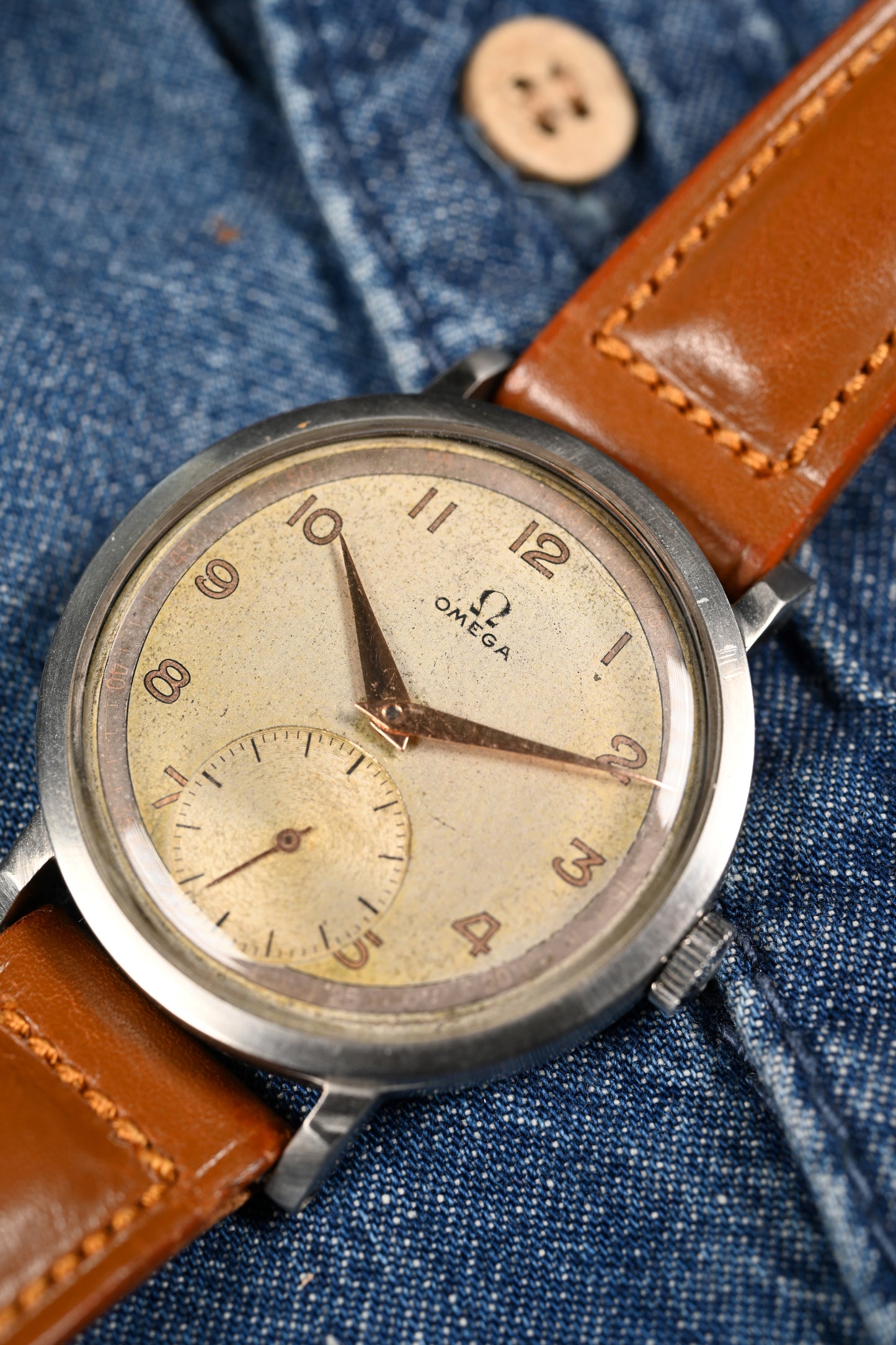 Omega 2180 - Salmon "Sector" dial w/ unpolished case.