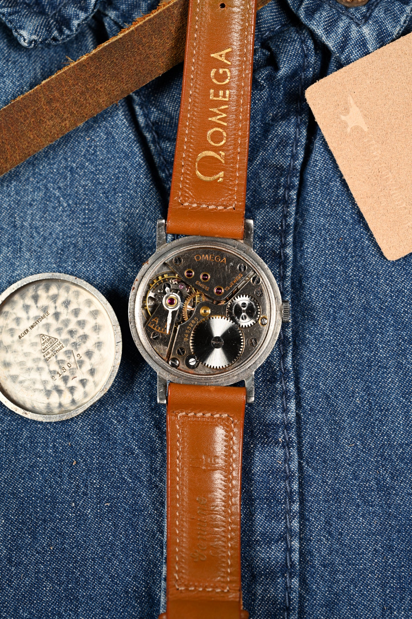 Omega 2180 - Salmon "Sector" dial w/ unpolished case.