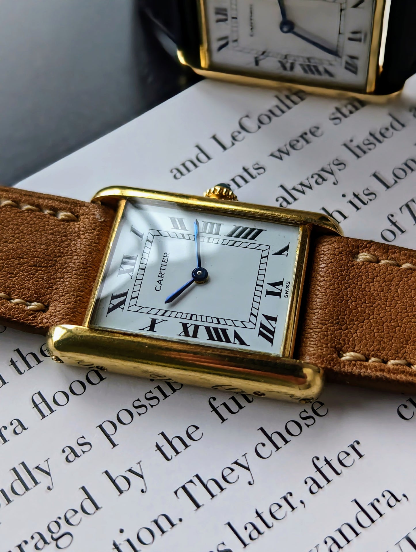 Vintage Cartier Tank Louis 78086 swiss dial left side