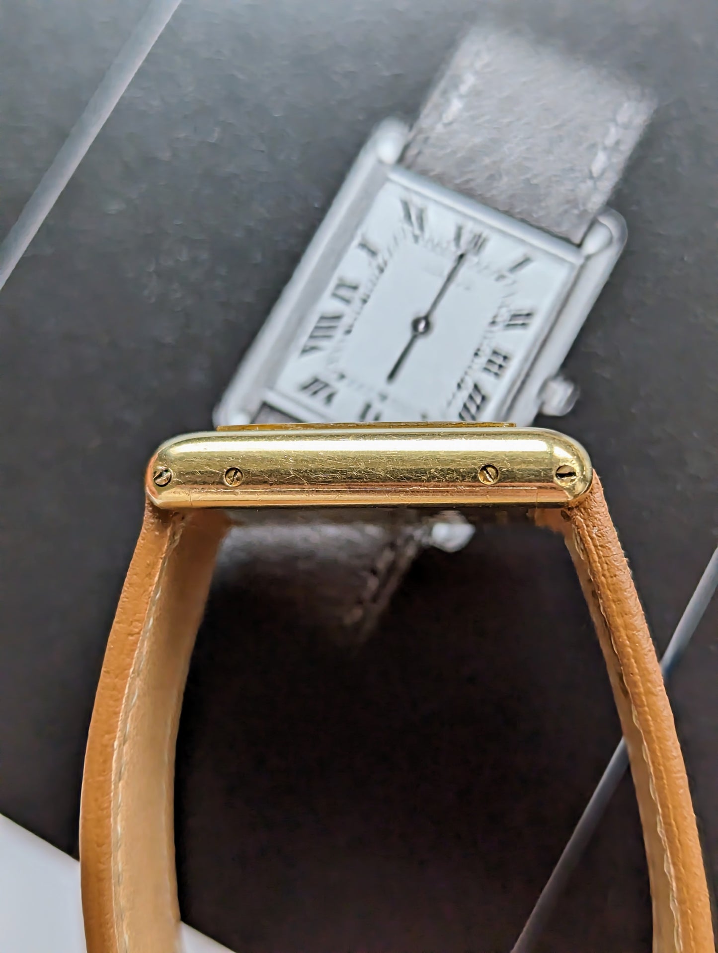 Vintage Cartier Tank Louis 78086 swiss dial left side 2