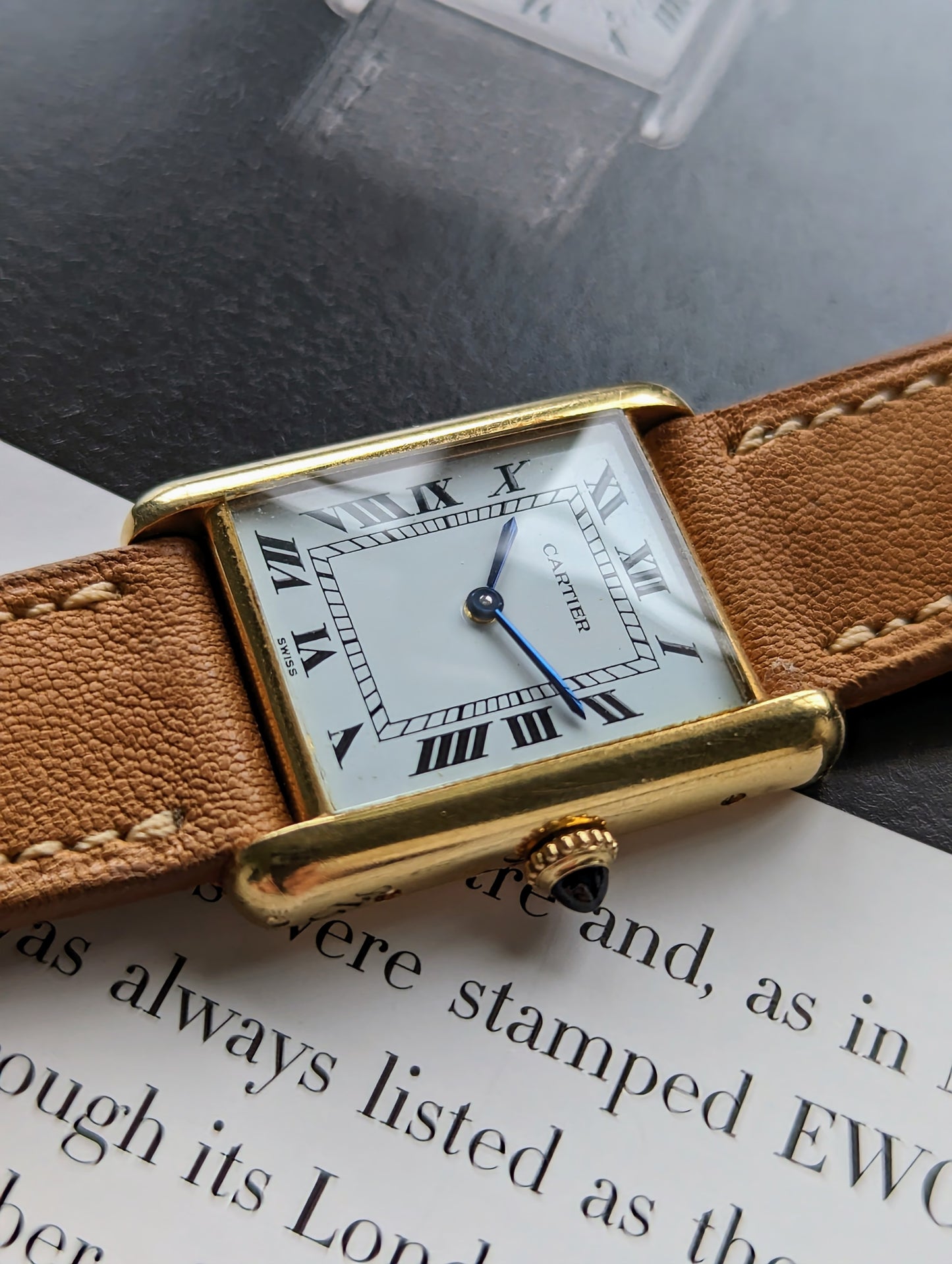 Vintage Cartier Tank Louis 78086 swiss dial right side