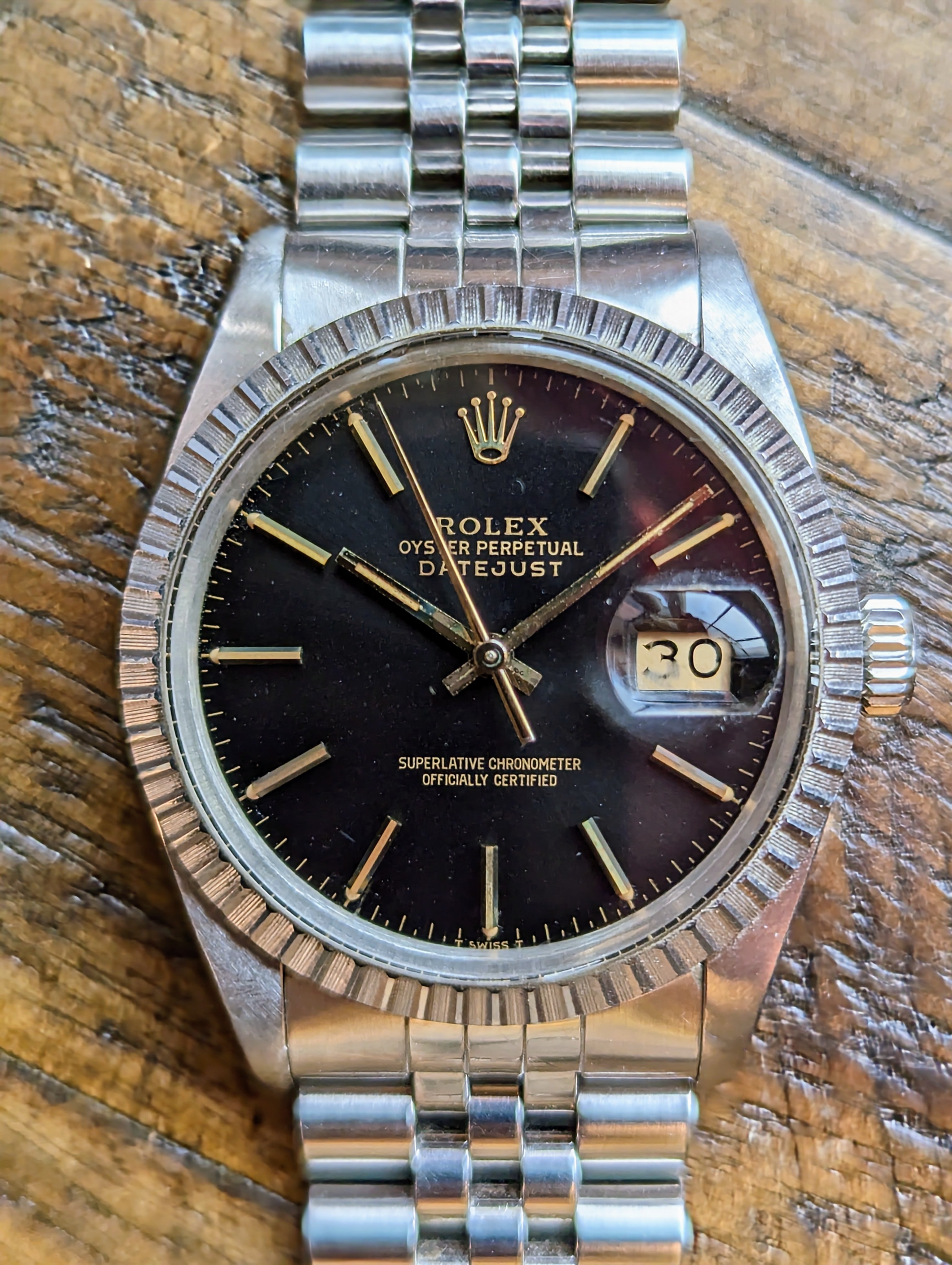 Rolex Datejust 16030 Gilt Matte Black – SCVW1
