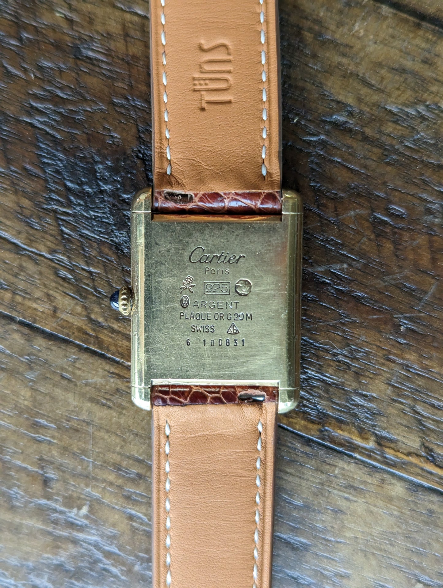 Vintage Cartier Must back hallmarks