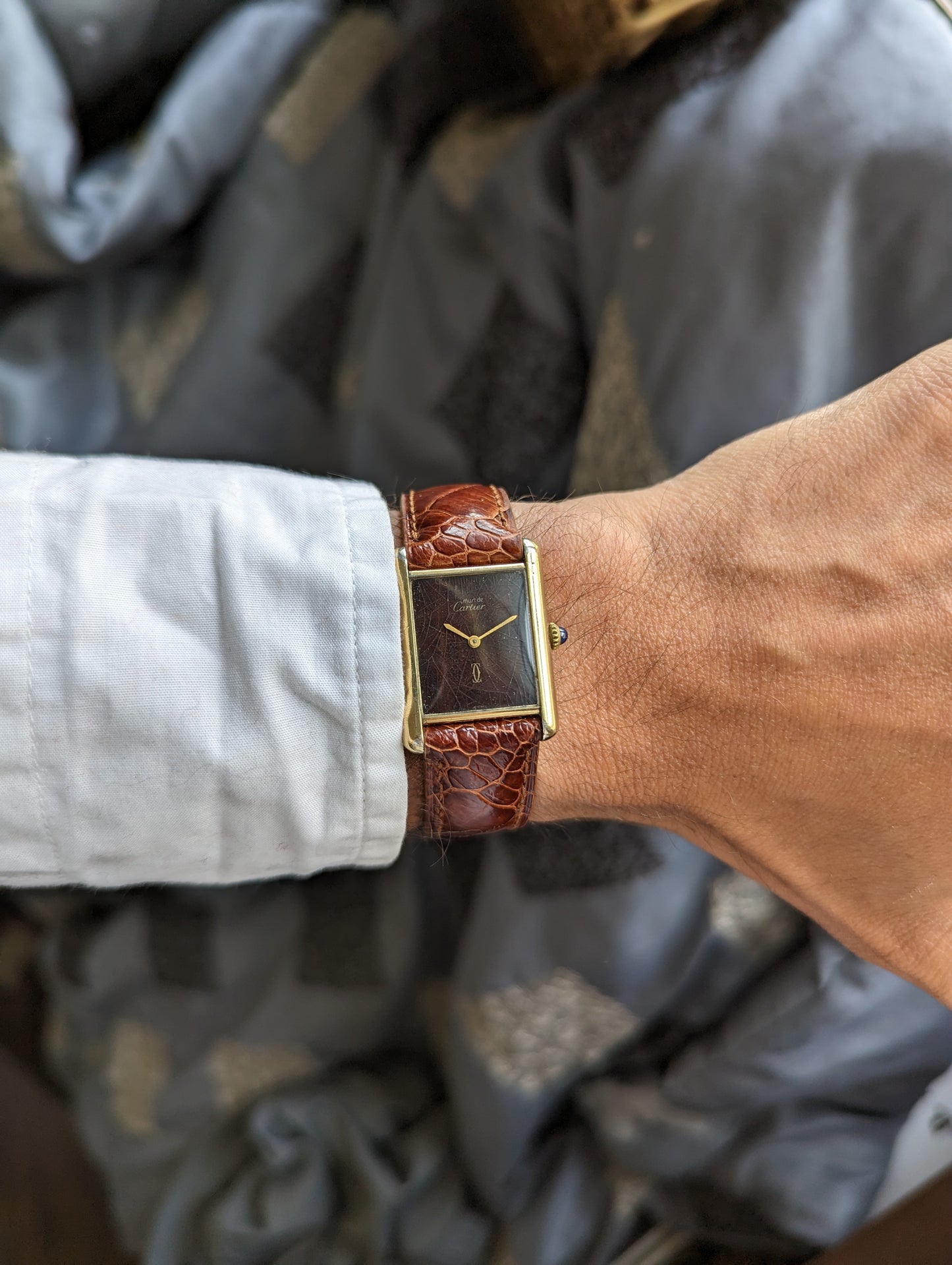 Vintage Cartier Must wrist shot 2 burgundy dial