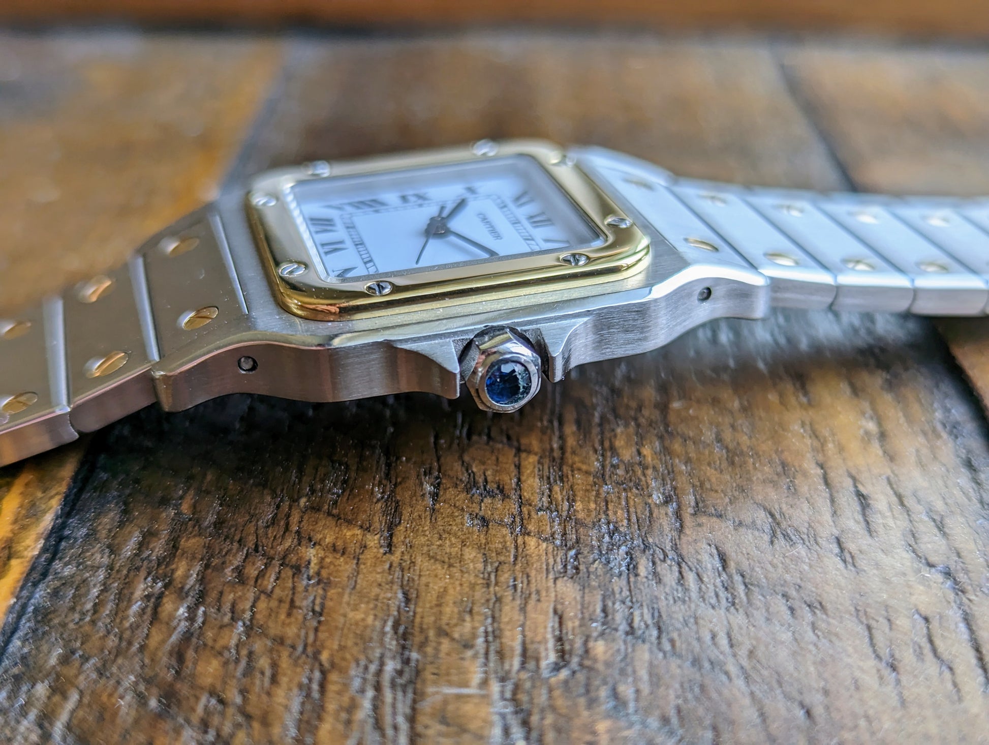 Vintage Cartier Santos Carree 2961 crown
