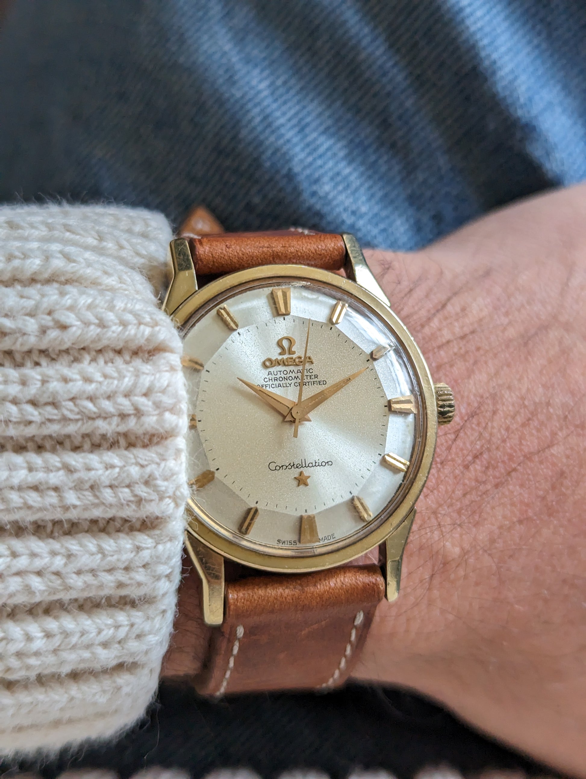 Vintage Omega Constellation 14900 Pie Pan Dial wrist shot
