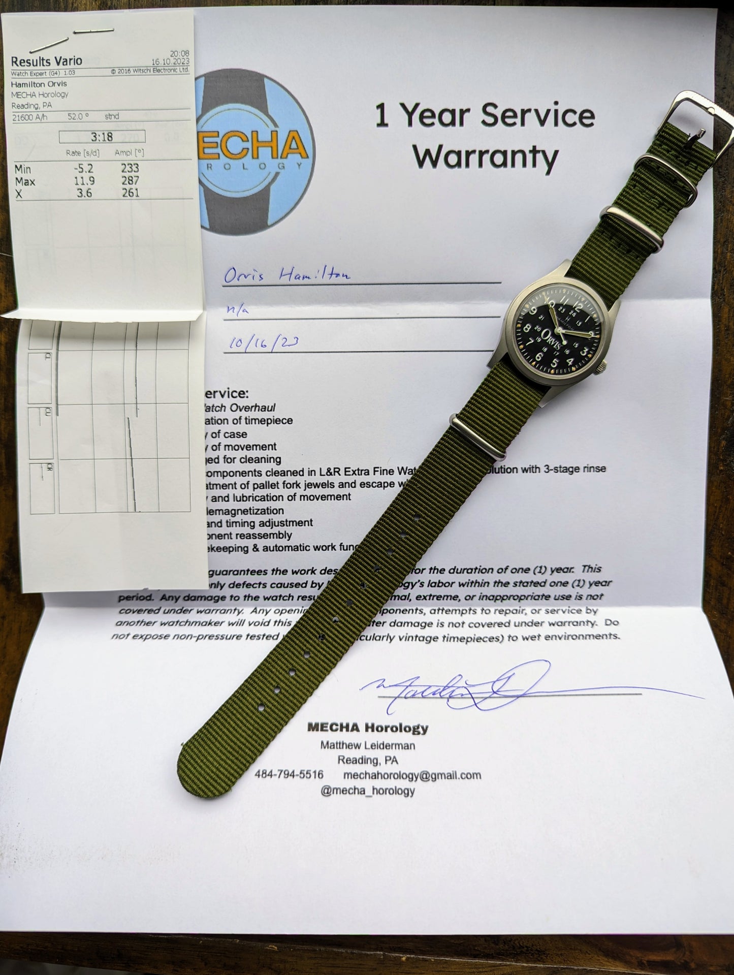 Hamilton double stamped Orvis - Serviced with one year warranty