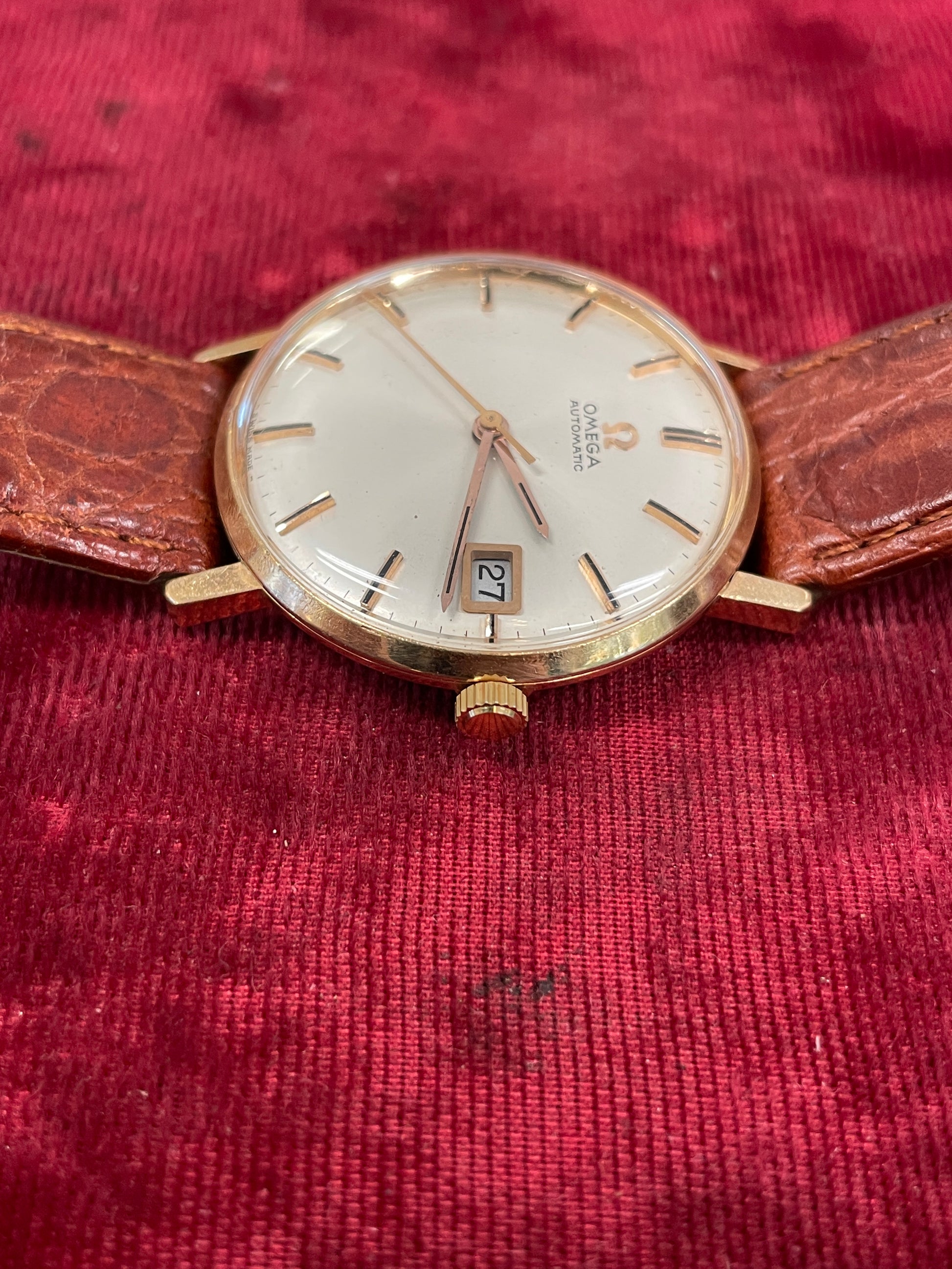 Vintage Omega Seamaster 14kt rose gold crown