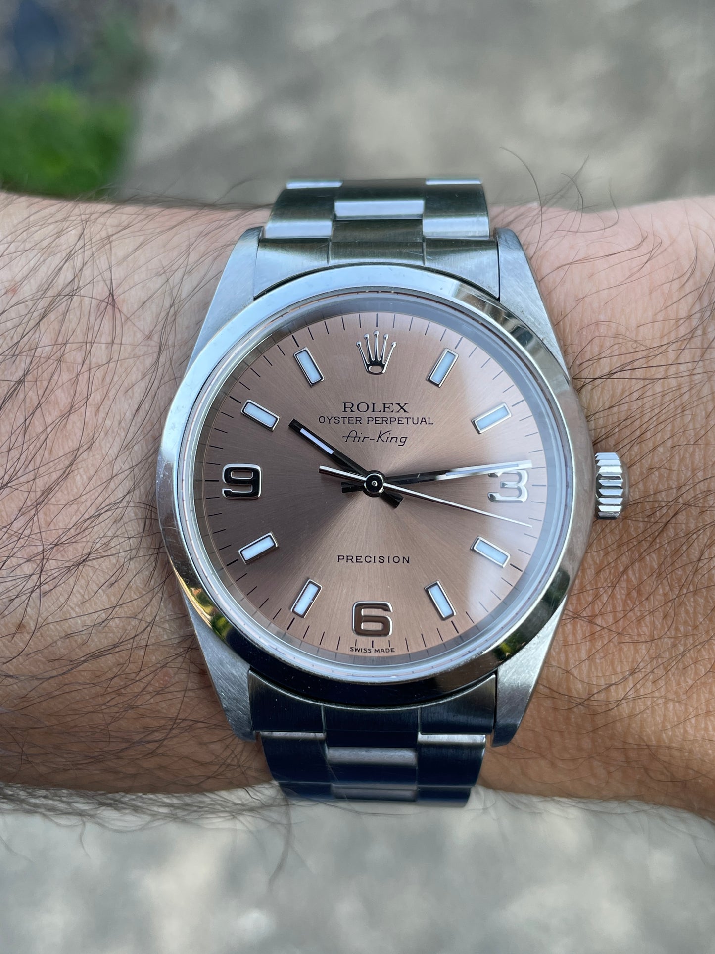 Rolex Air King - 14000M - Salmon w/ Original Papers.