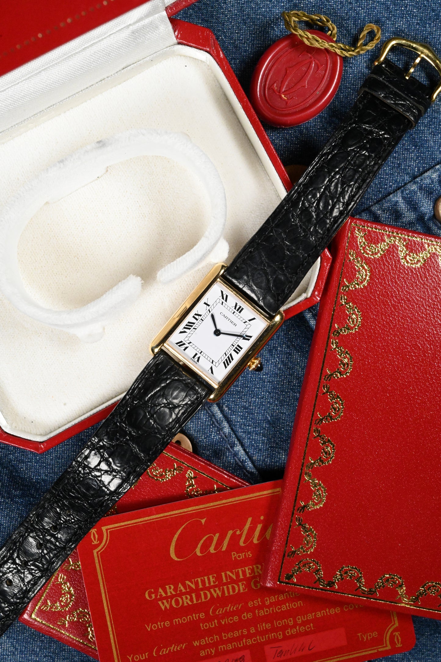 Cartier Tank Louis - 78086 Paris Dial w/ Box & Papers