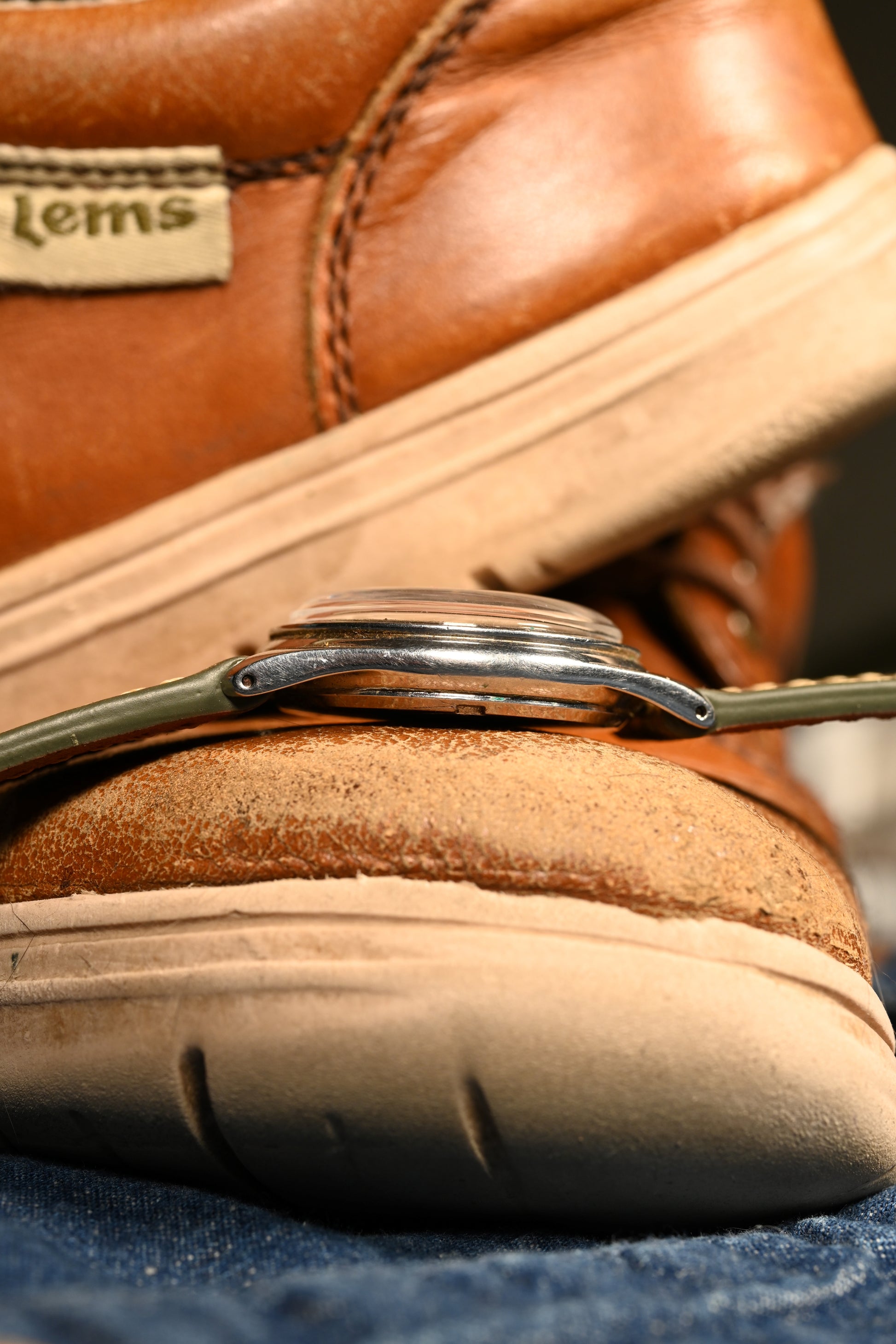 Vintage Omega Military style watch 2523 side view