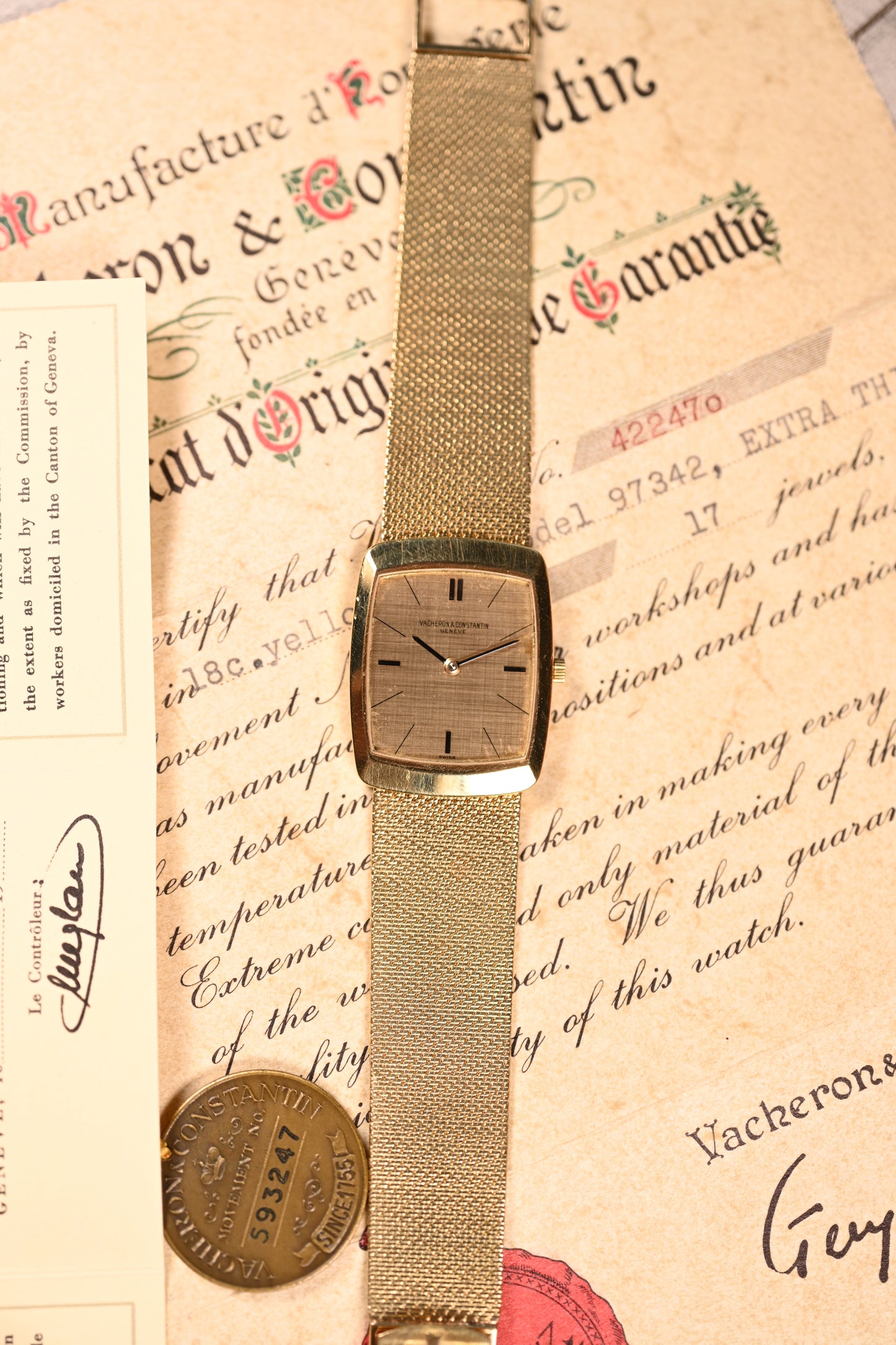 Vacheron & Constantin Extra Thin: Box & papers w/ Gay Freres bracelet