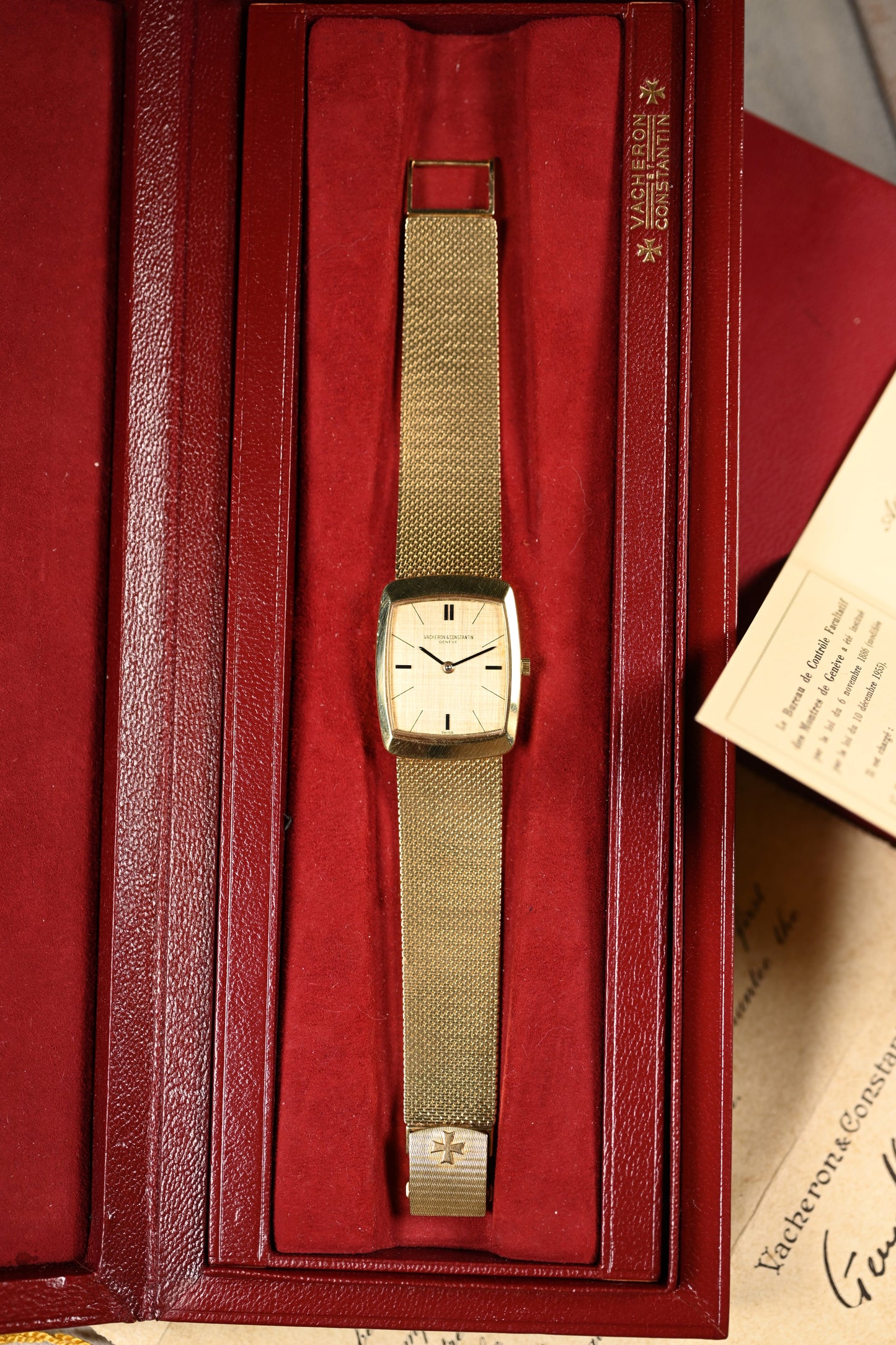 Vacheron & Constantin Extra Thin: Box & papers w/ Gay Freres bracelet