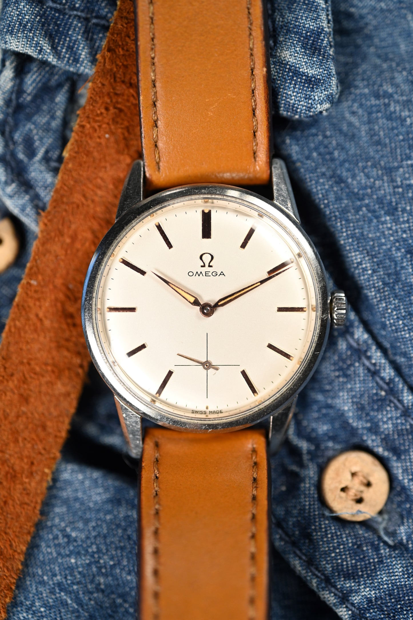 Omega 14389 - Alpha hands w/ Rose Gold hour markers