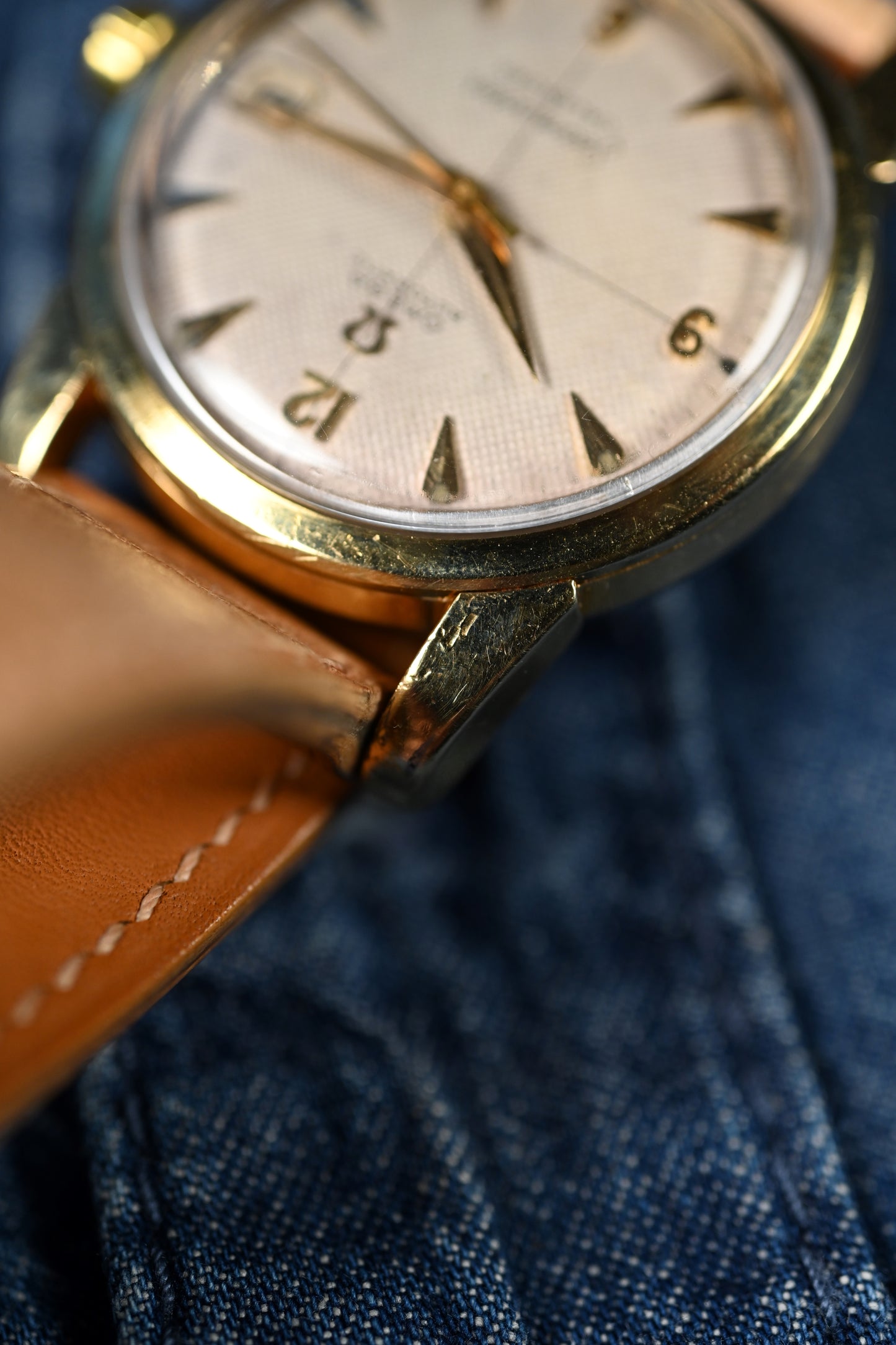 Vintage Omega Seamaster Calendar - Waffle Dial w/ NAIAD crown and original buckle.