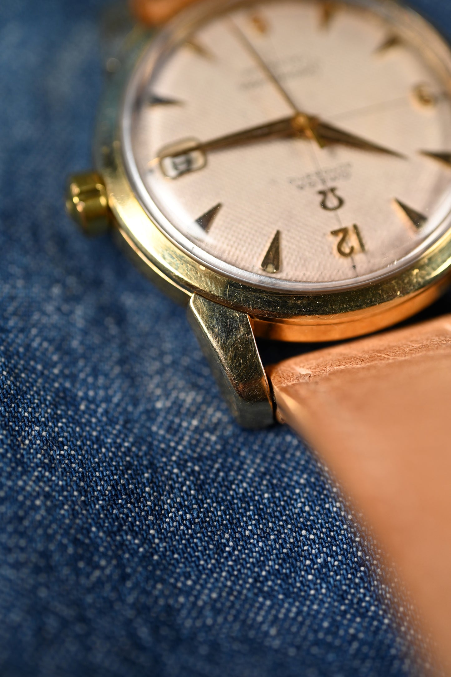 Vintage Omega Seamaster Calendar - Waffle Dial w/ NAIAD crown and original buckle.