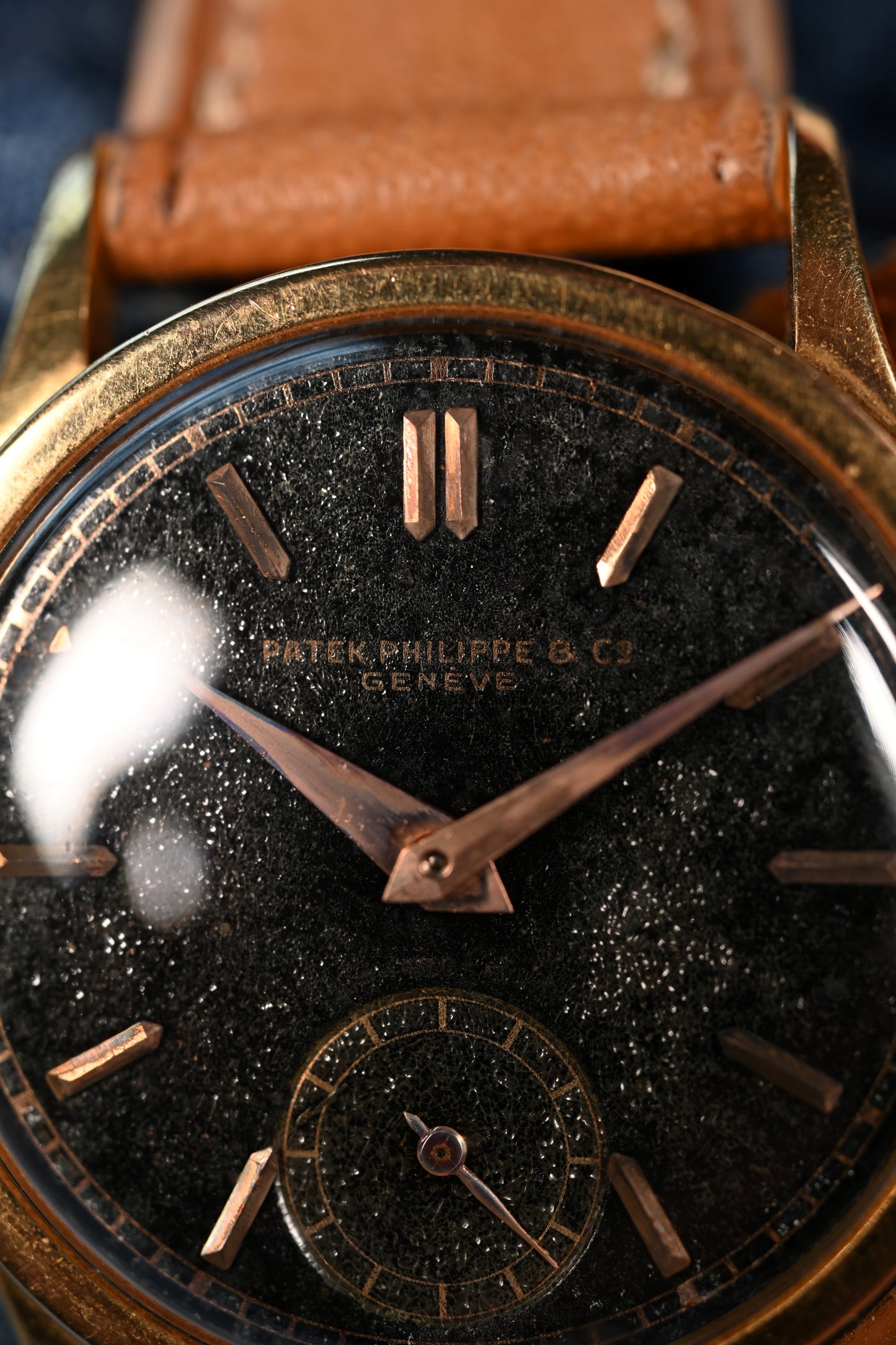 Patek Philippe 96 Rose Gold Gilt Black Dial w/ Extract from Archives - Serviced w/ 1 year warranty