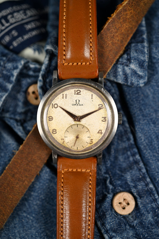 Omega 2180 - Salmon "Sector" dial w/ unpolished case.