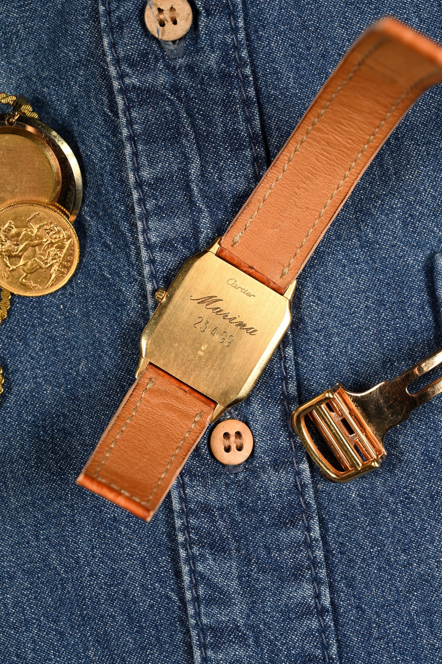 Cartier Santos Dumont "Deux Ors" - Extra Plate (Ultra Thin) w/ Deployment Buckle