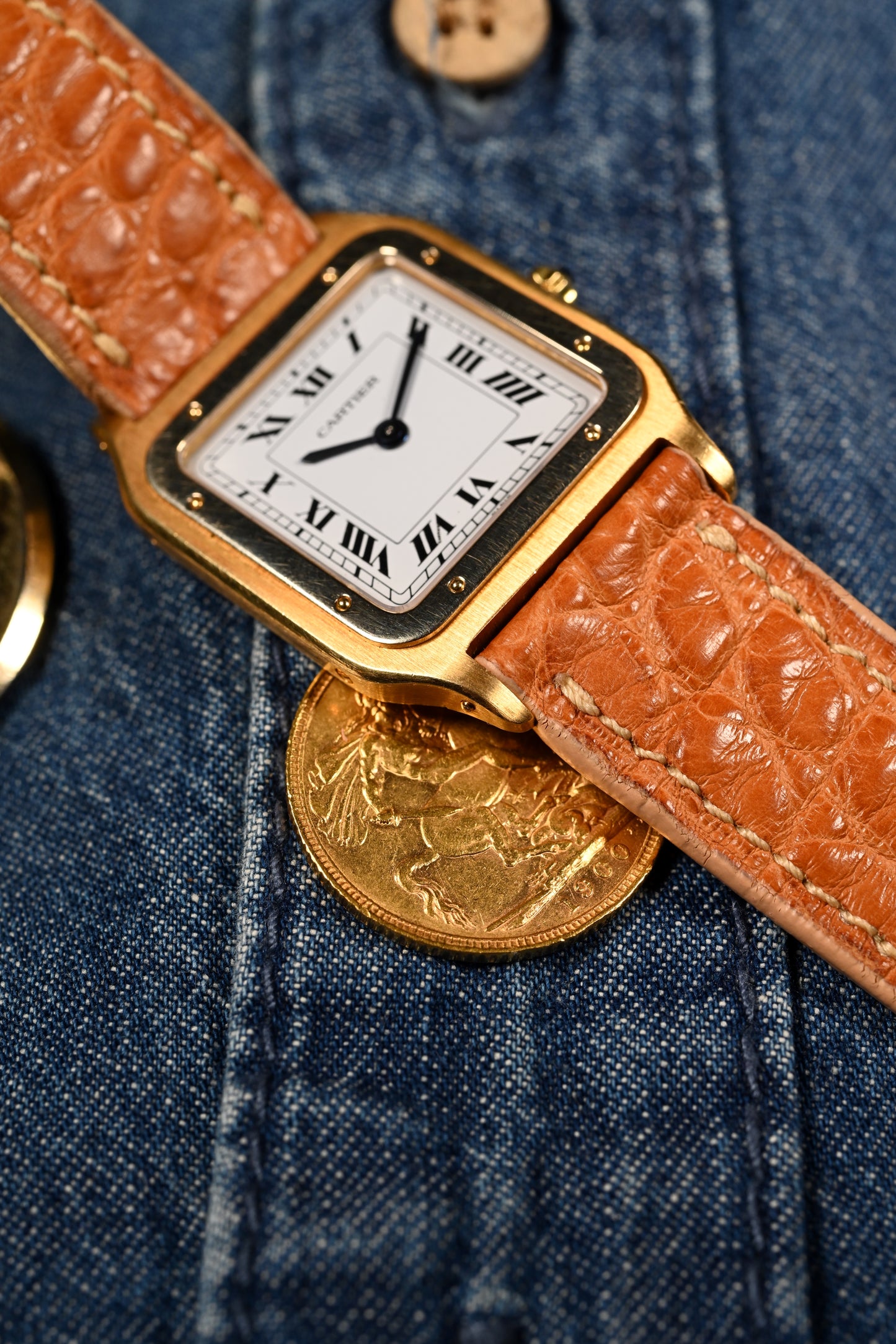 Cartier Santos Dumont "Deux Ors" - Extra Plate (Ultra Thin) w/ Deployment Buckle