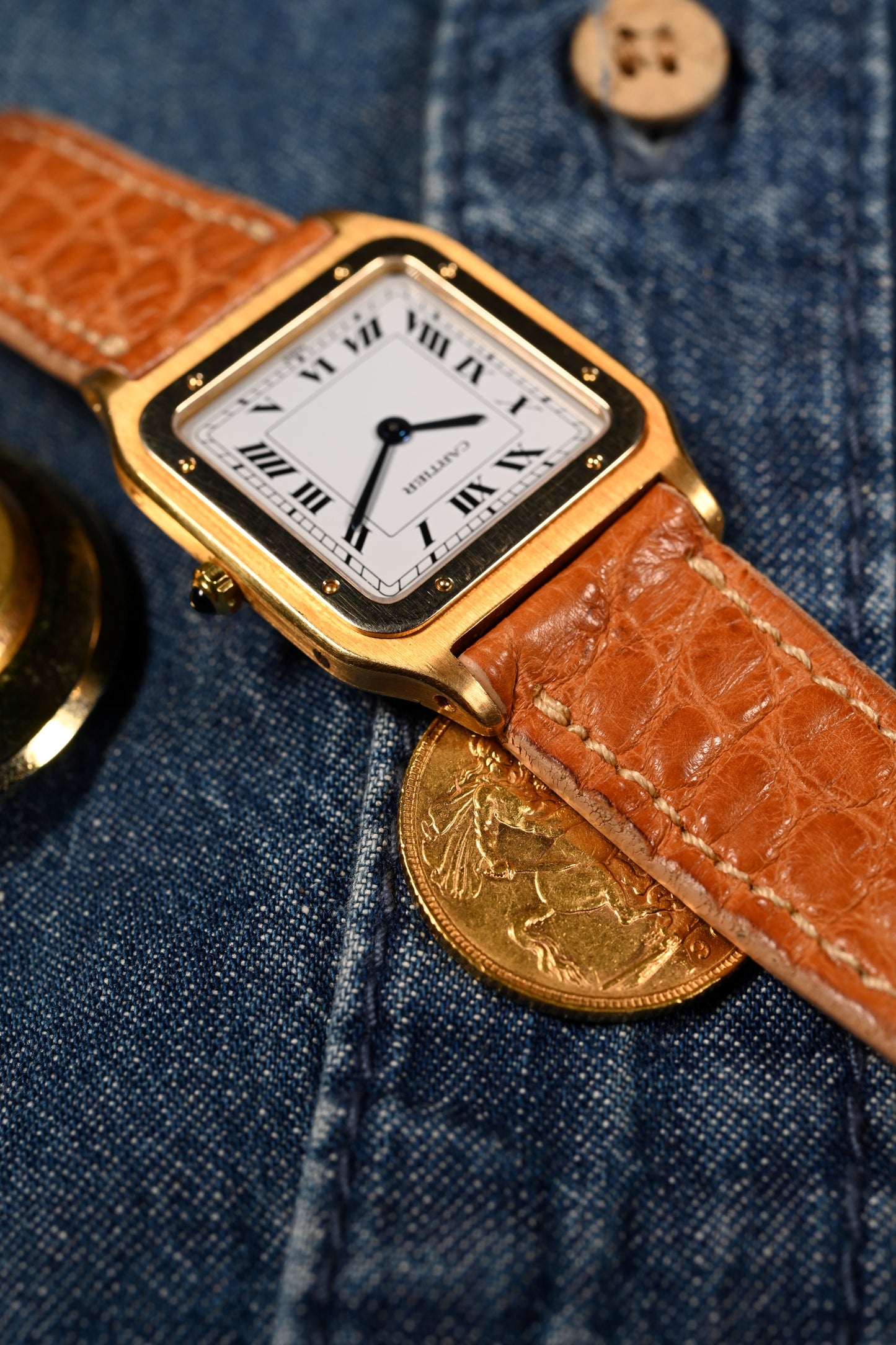 Cartier Santos Dumont "Deux Ors" - Extra Plate (Ultra Thin) w/ Deployment Buckle