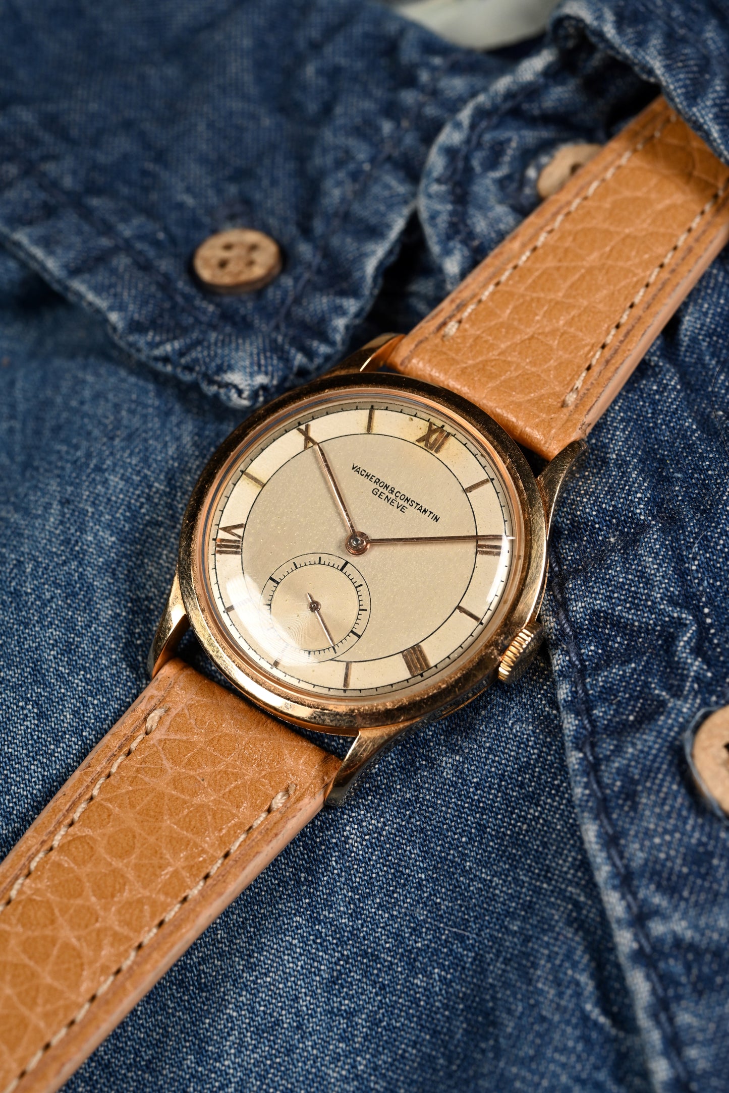 Vacheron & Constantin 4073 - Pink Gold w/ Two Tone Silver Enamel Dial