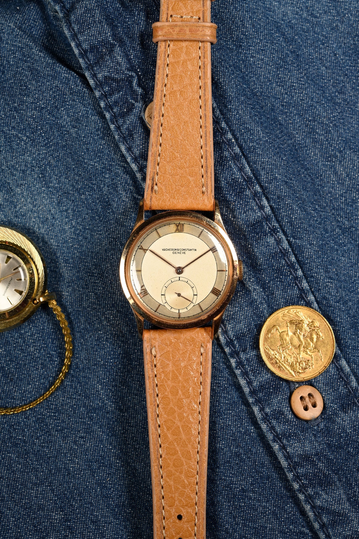 Vacheron & Constantin 4073 - Pink Gold w/ Two Tone Silver Enamel Dial