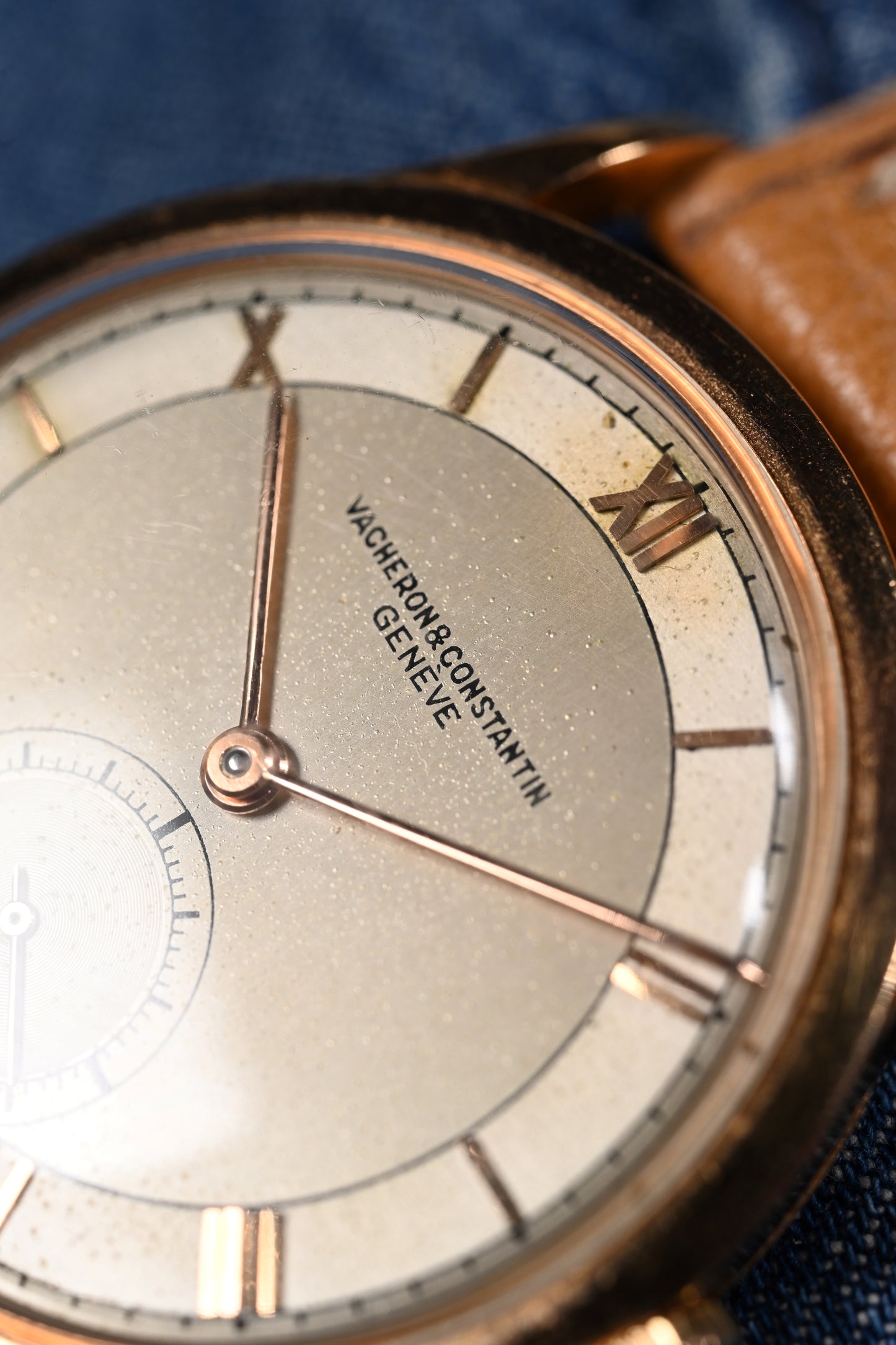 Vacheron & Constantin 4073 - Pink Gold w/ Two Tone Silver Enamel Dial