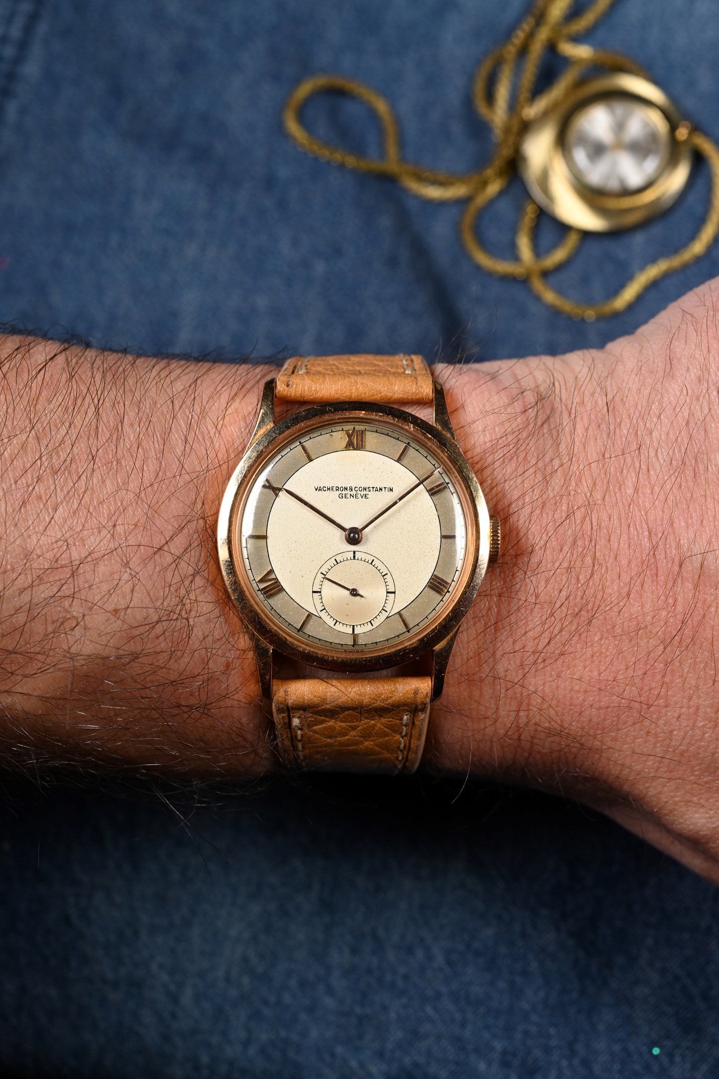 Vacheron & Constantin 4073 - Pink Gold w/ Two Tone Silver Enamel Dial