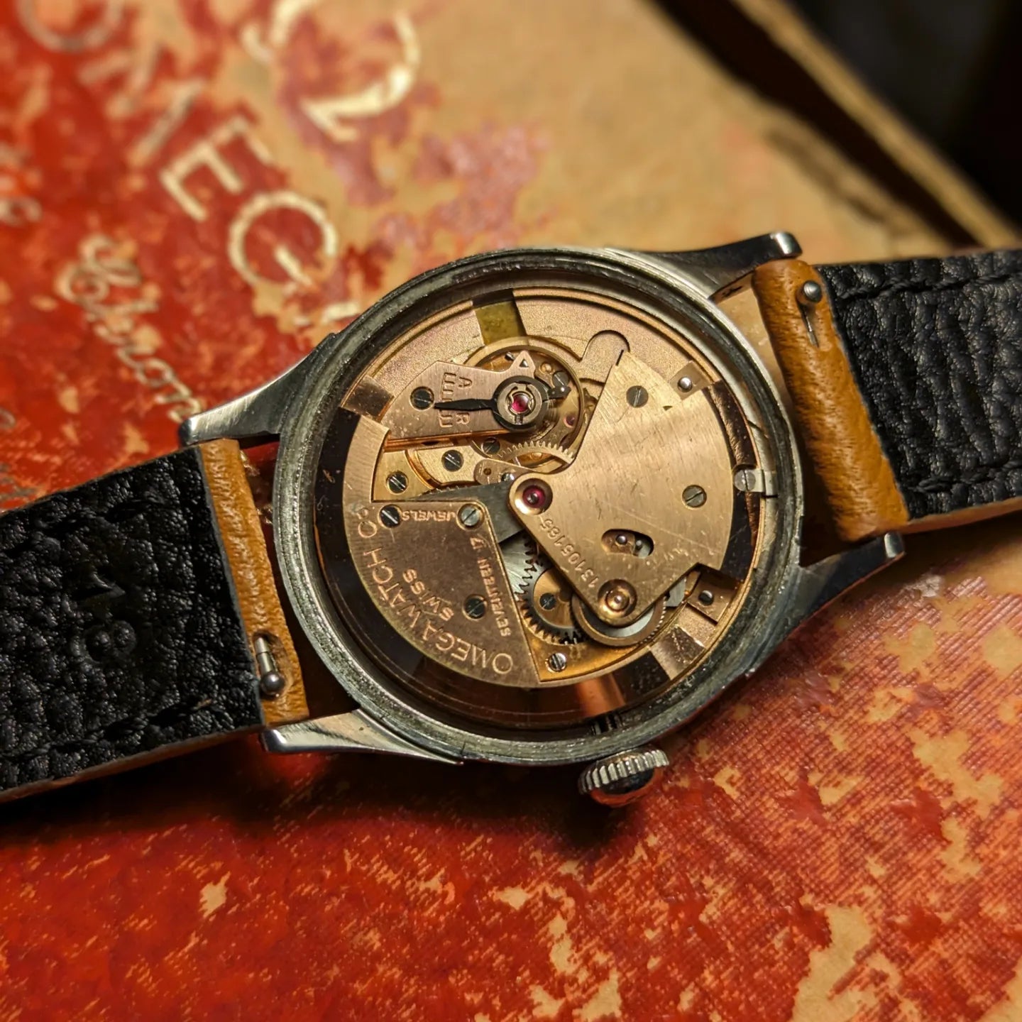 Vintage Omega Honeycomb Waffle Dial caliber movement