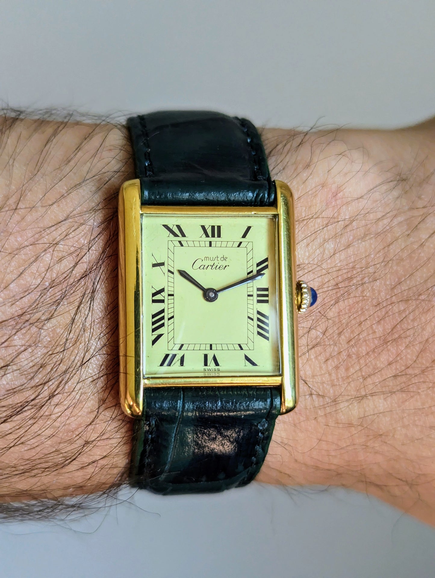 Cartier Tank Lemon Dial w/ original box and papers