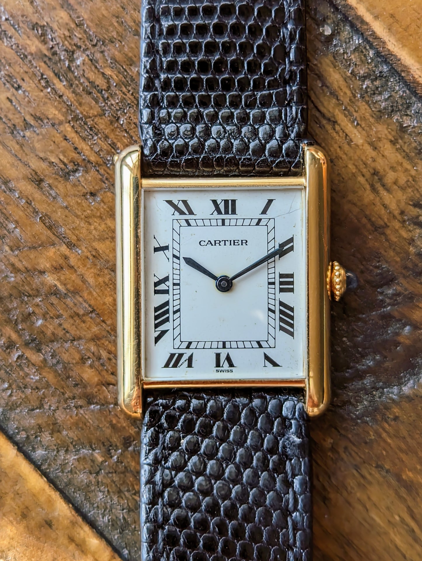 Vintage Cartier Tank Louis 78086 swiss dial  front