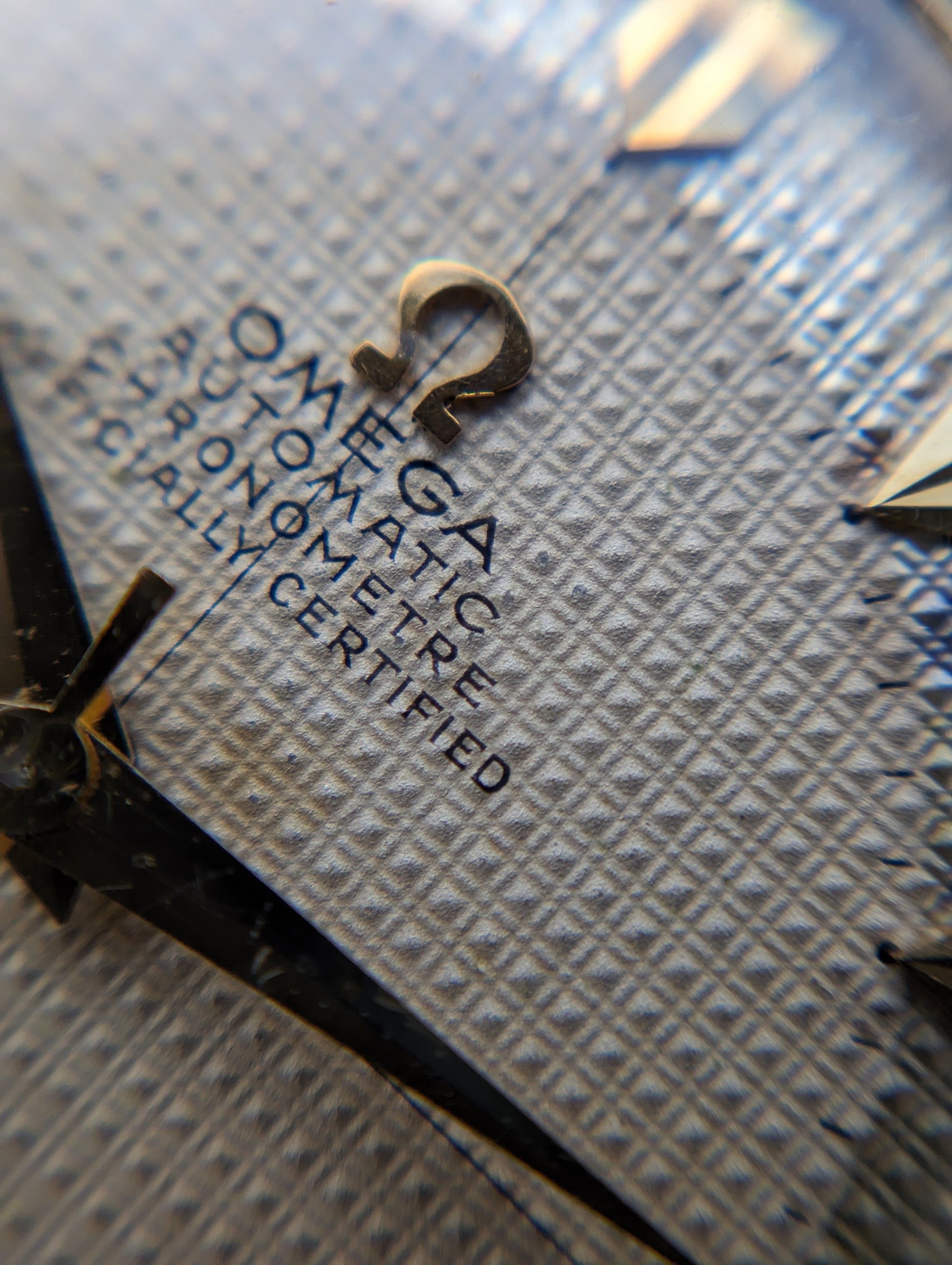 Vintage Omega Constellation 2652 Hobnail Dial macro shot 4