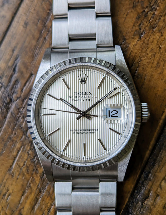 Rolex Datejust 16220 - White Tapestry