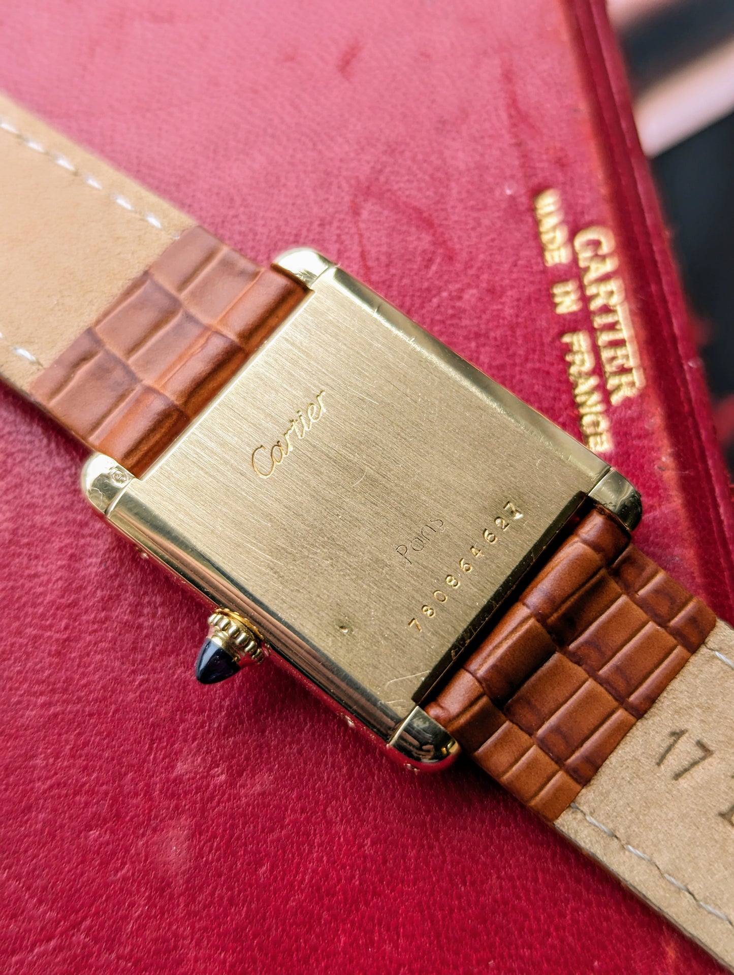 Vintage Cartier Tank Louis 78086 Paris Dial case back