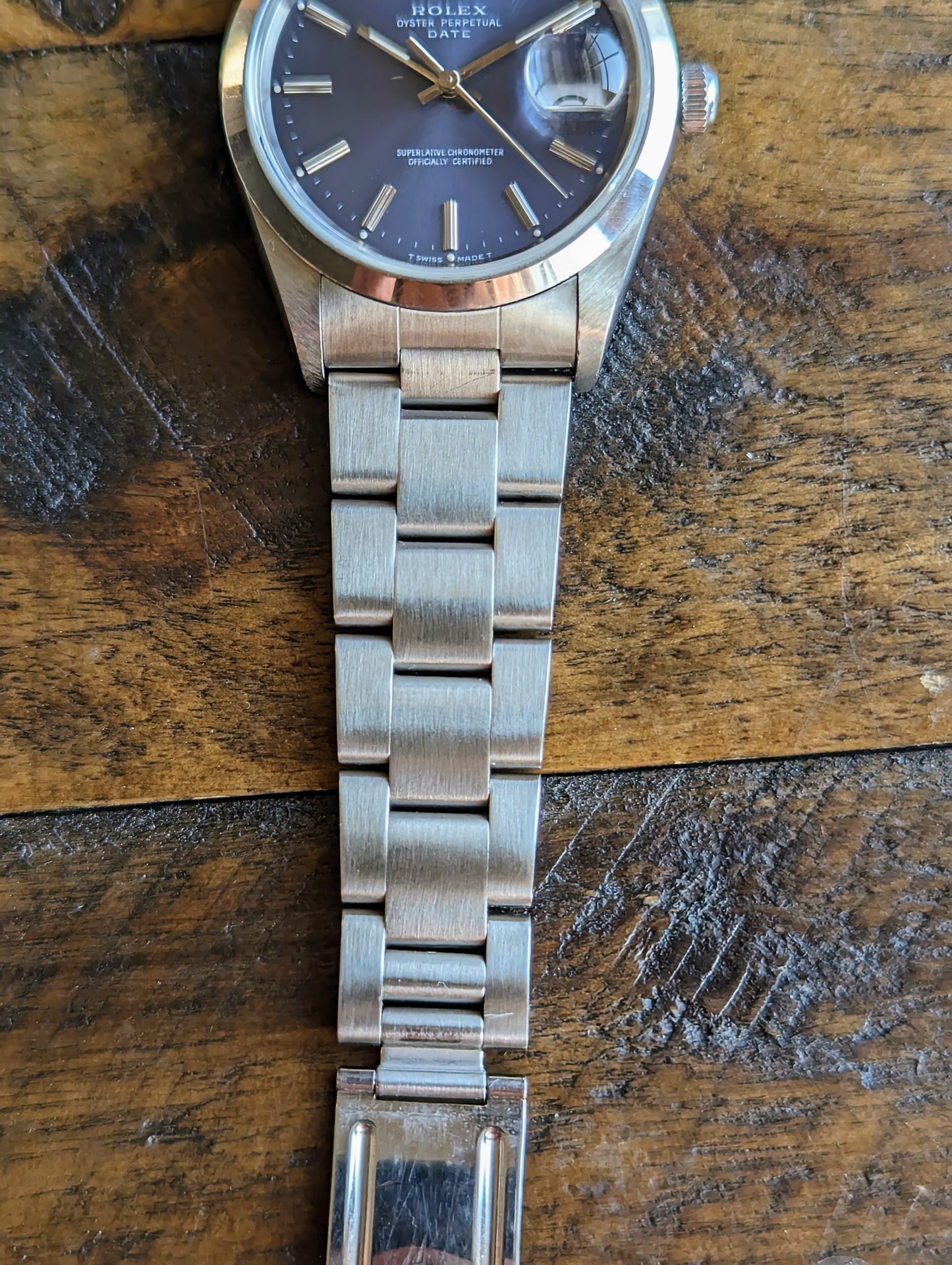 Rolex Date 15200 - Blue dial w/ unpolished case.