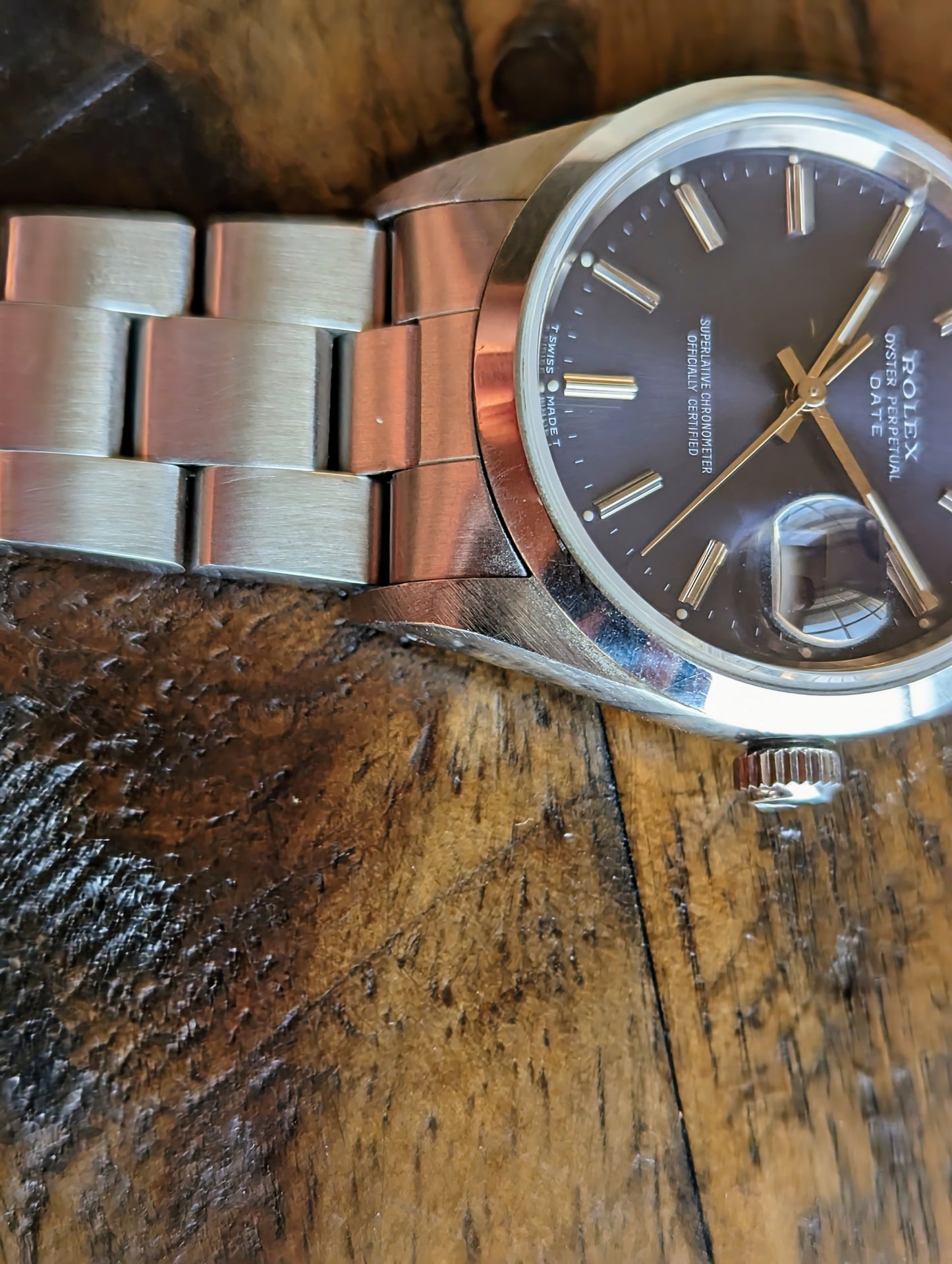 Rolex Date 15200 - Blue dial w/ unpolished case.