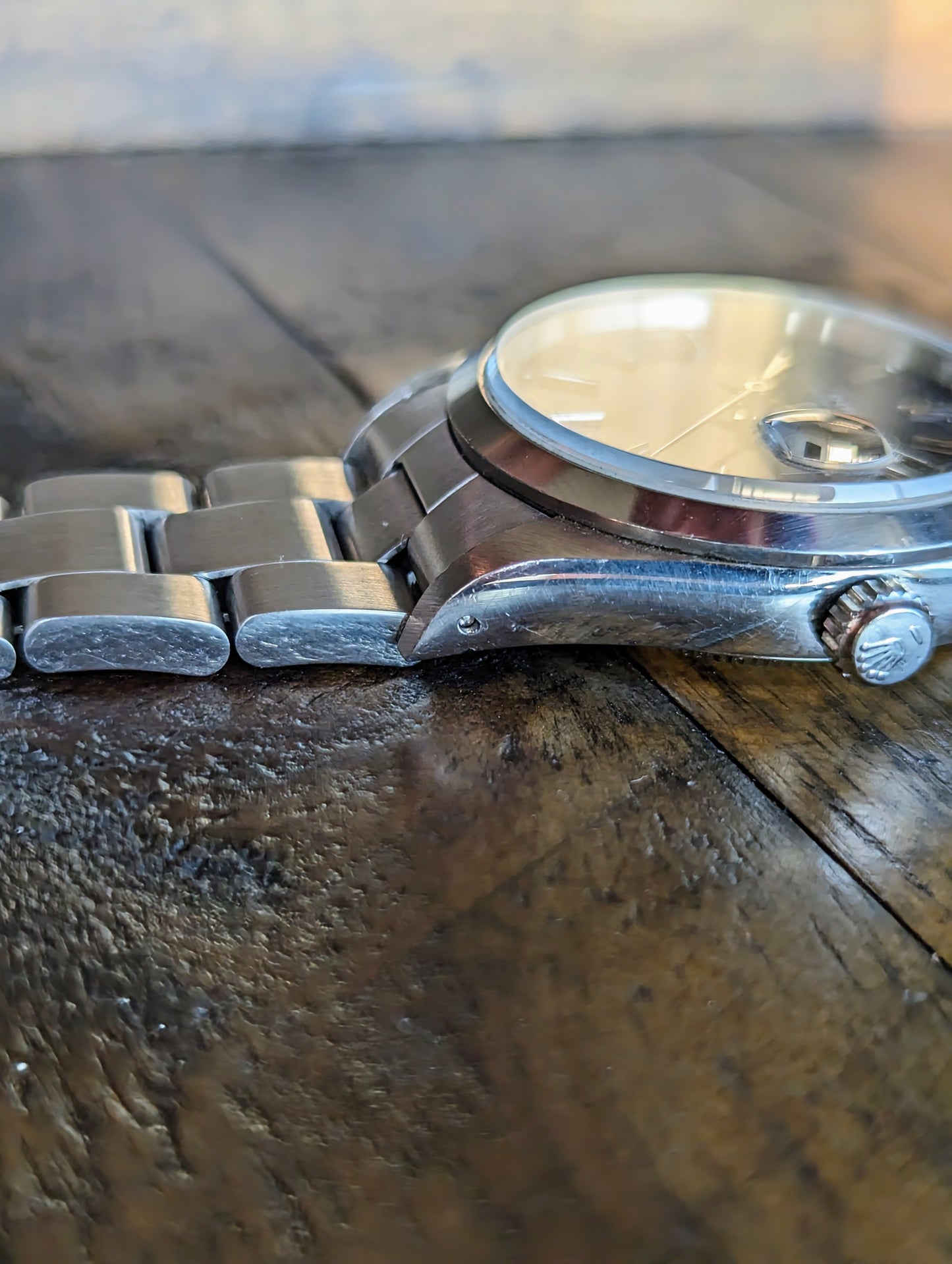 Rolex Date 15200 - Blue dial w/ unpolished case.