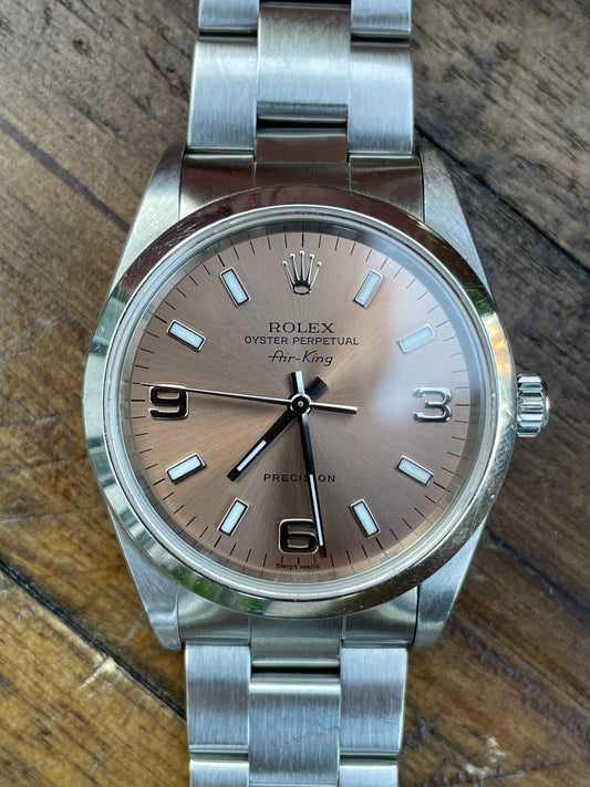 Rolex Air King - 14000M - Salmon w/ Original Papers.