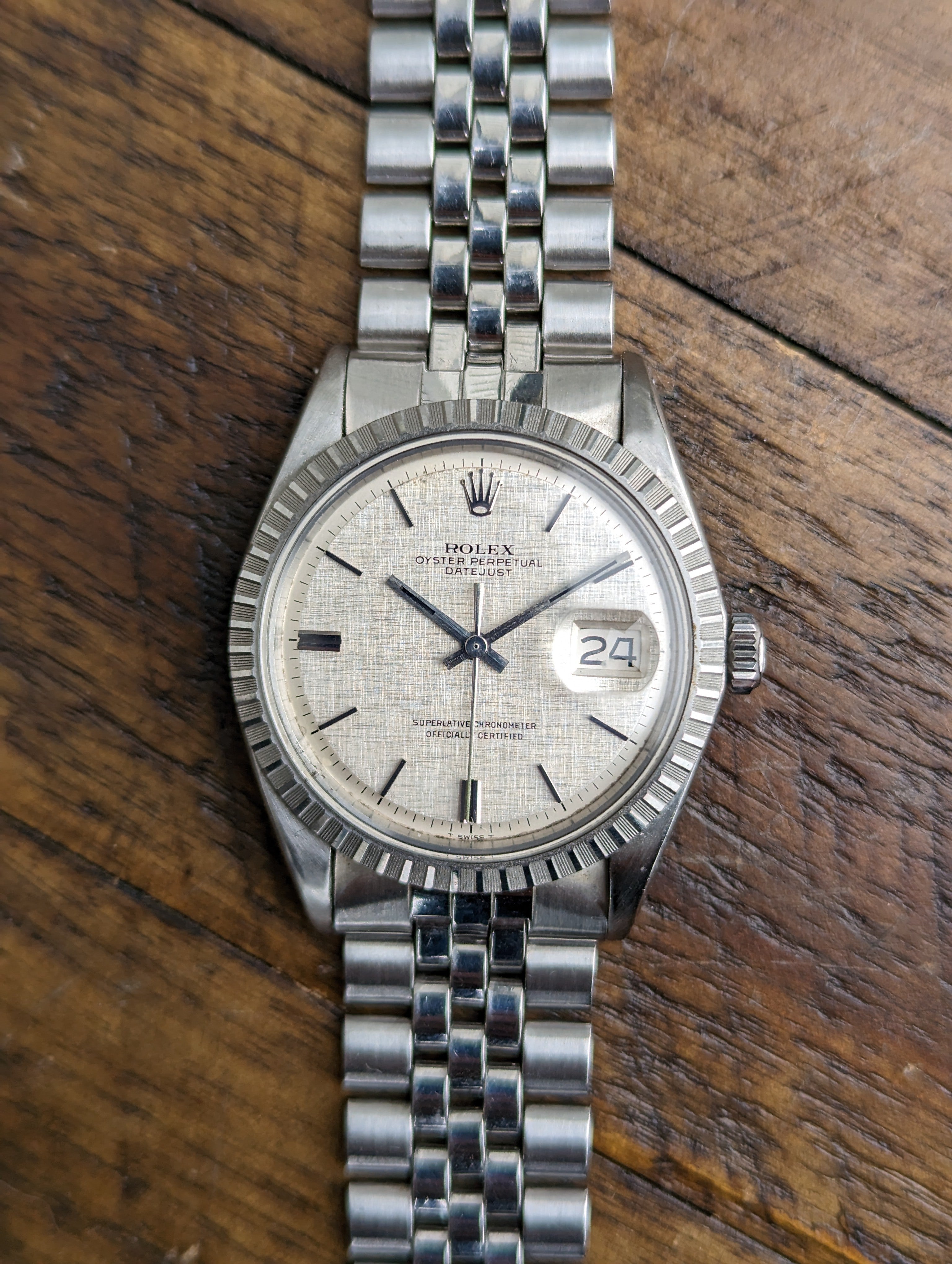 Rolex 1601 linen online dial