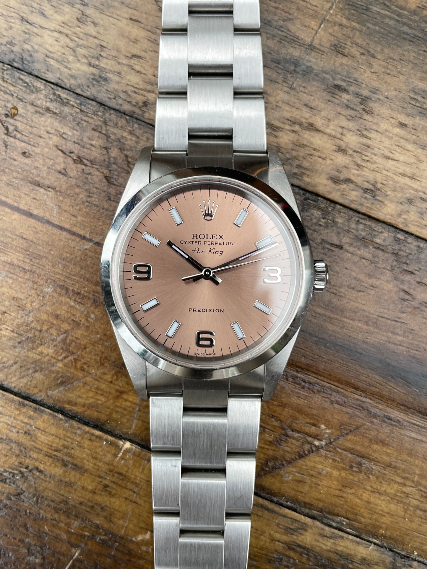 Rolex Air King - 14000 - Salmon w/ Original Papers.